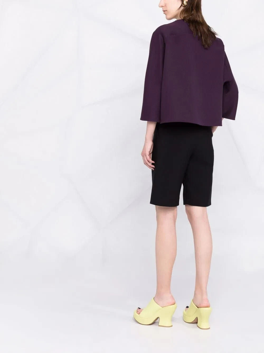 Valentino Garavani V - Neck Cropped - Sleeve Knitted Top