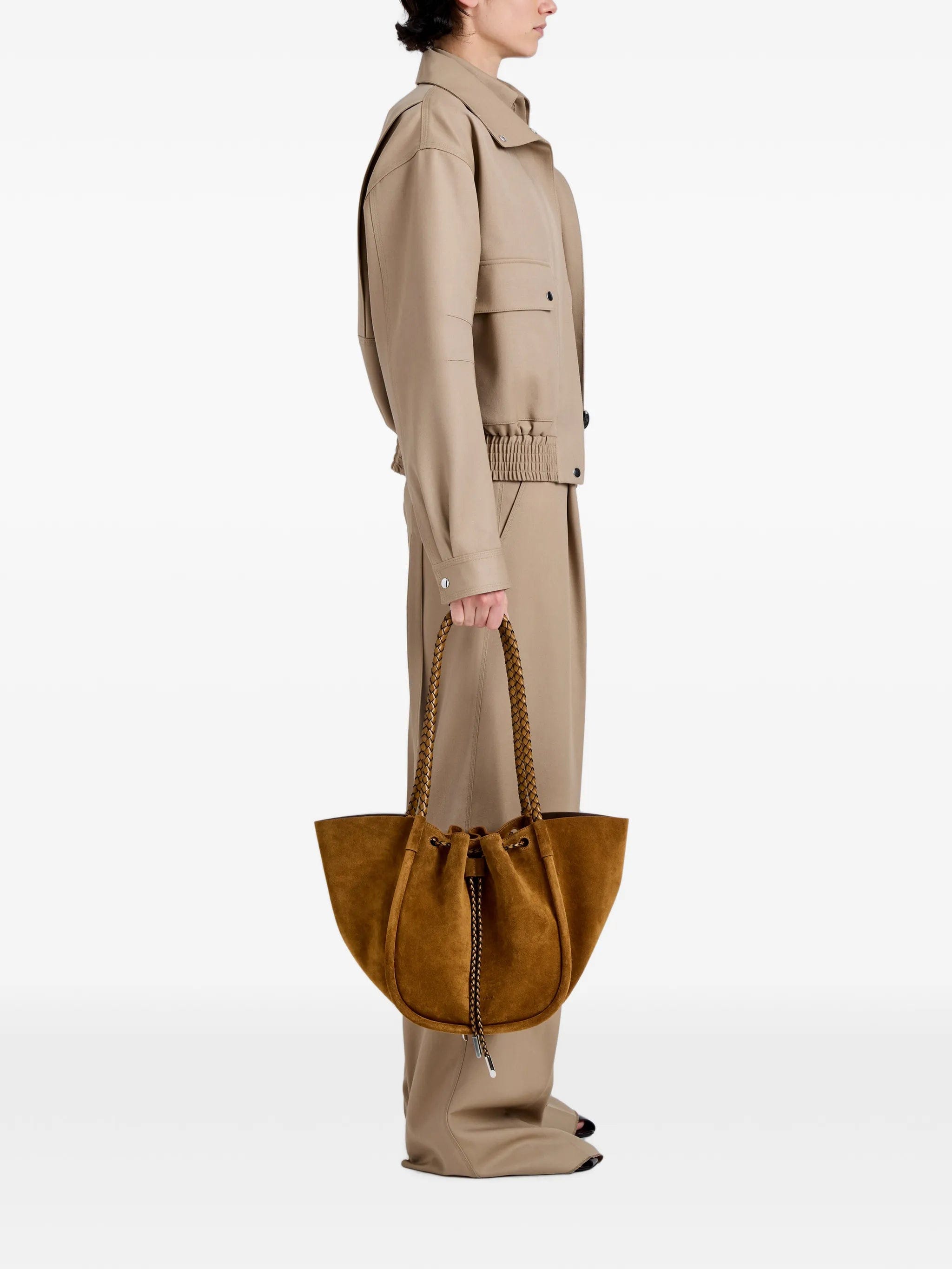 Proenza Schouler large Ruched tote in suede and braided calf