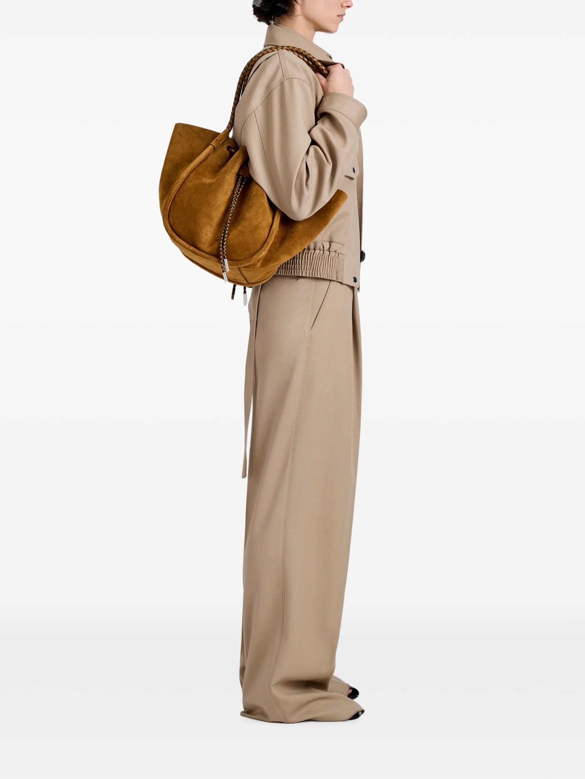 Proenza Schouler large Ruched tote in suede and braided calf