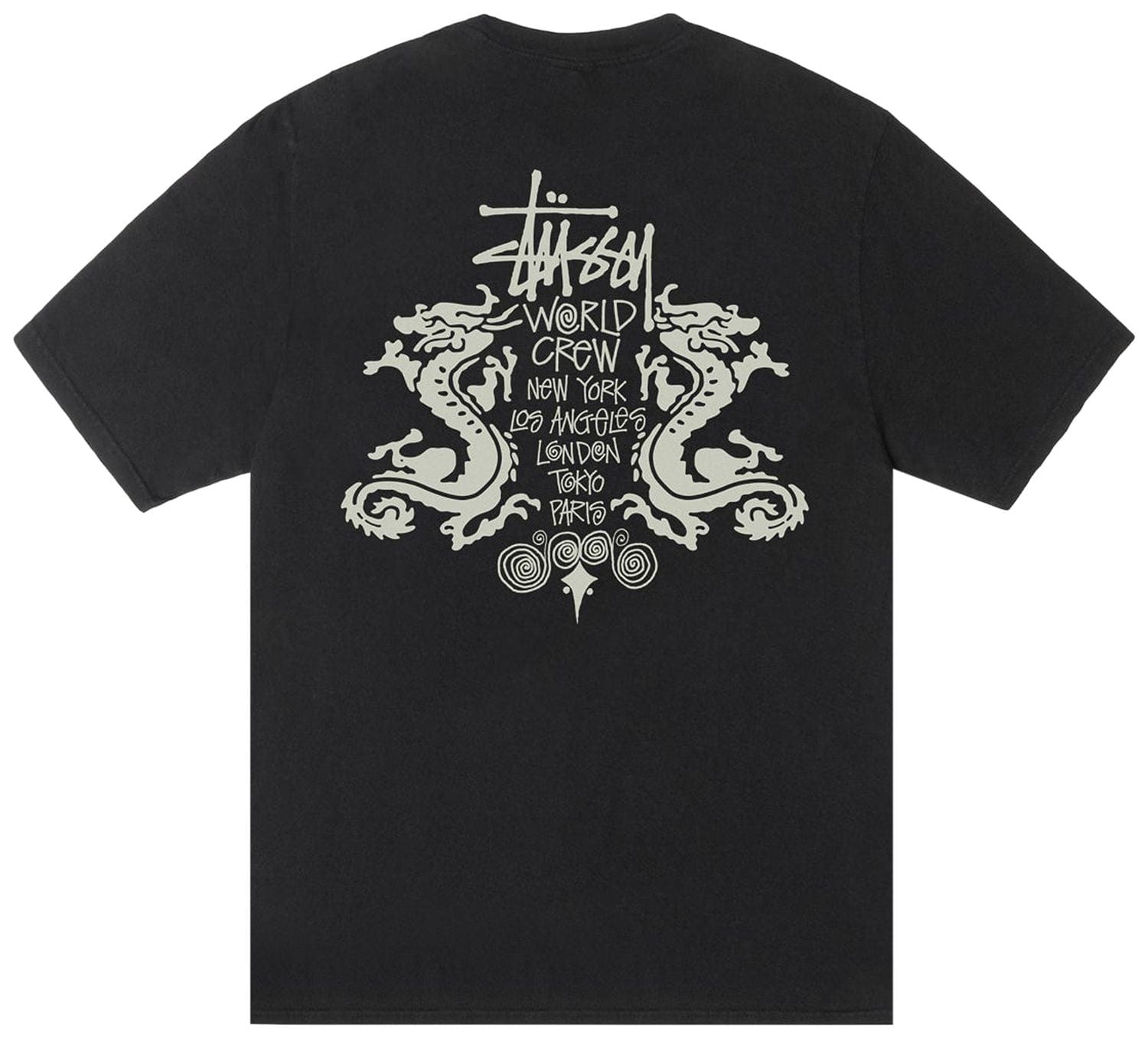Stussy Double Dragon Pigment Dyed T-Shirt Black