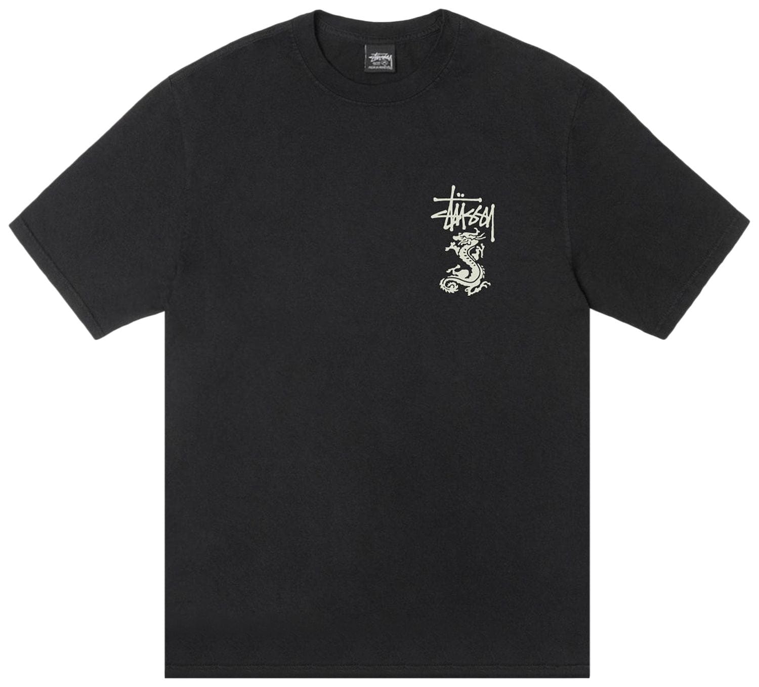 Stussy Double Dragon Pigment Dyed T-Shirt Black