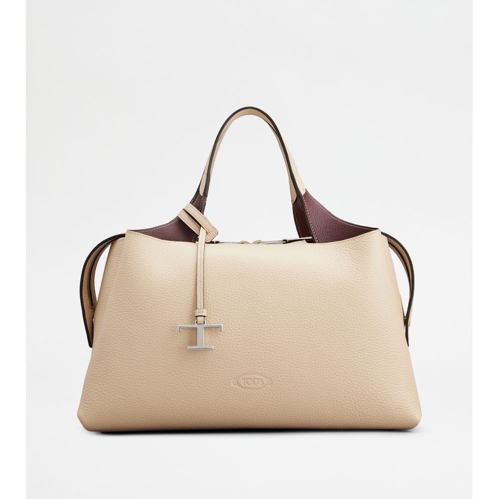 Tod's Tods Bauletto Bag In Leather Medium Natural Burgundy