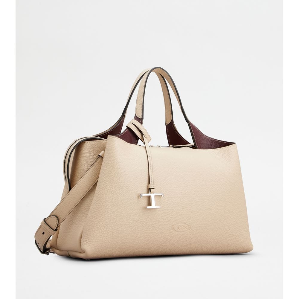 Tod's Tods Bauletto Bag In Leather Medium Natural Burgundy