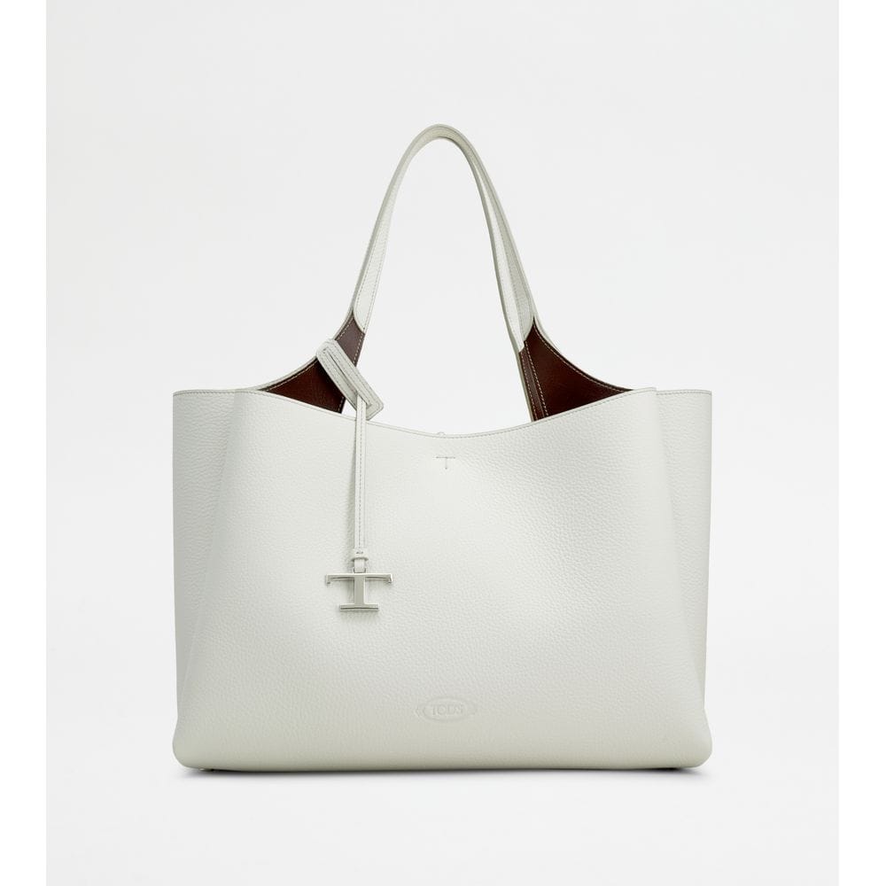 Tod's Tods Bag In Leather Medium White Burgundy