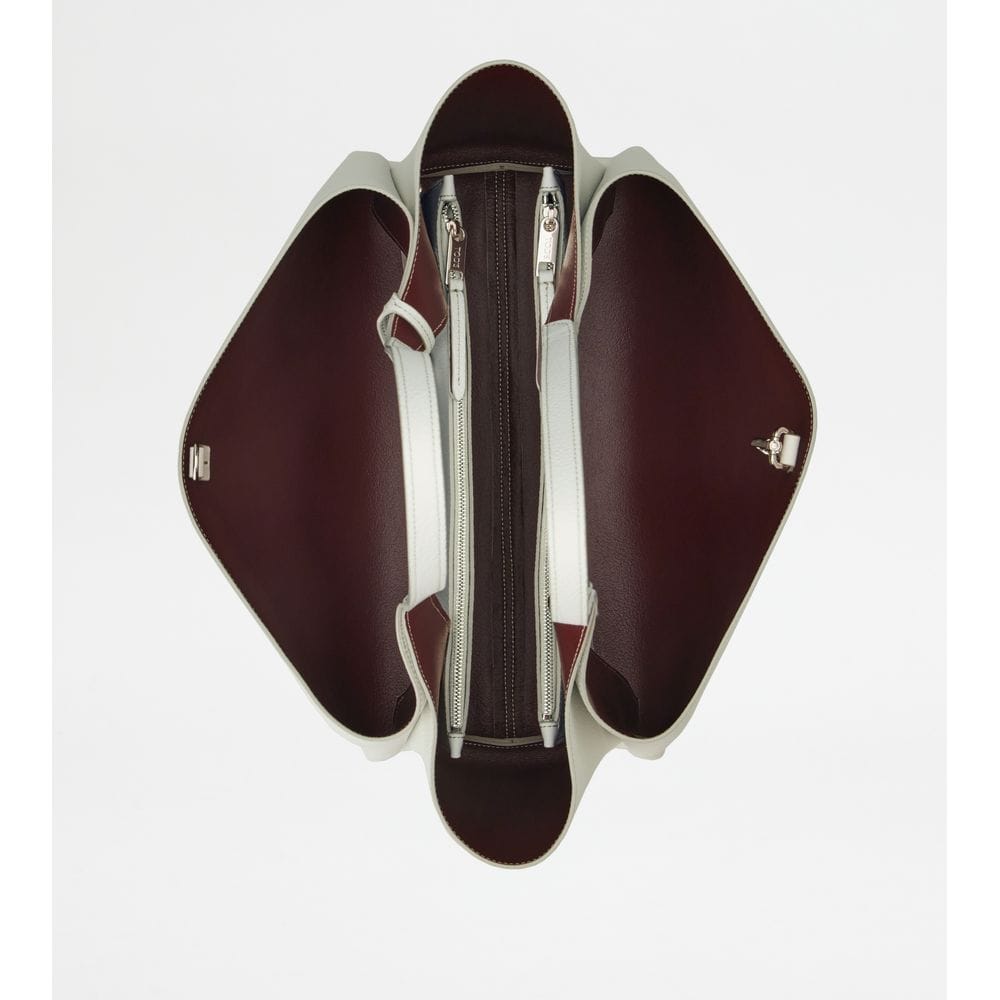 Tod's Tods Bag In Leather Medium White Burgundy