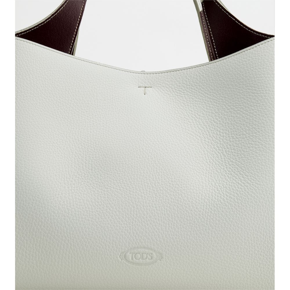 Tod's Tods Bag In Leather Medium White Burgundy