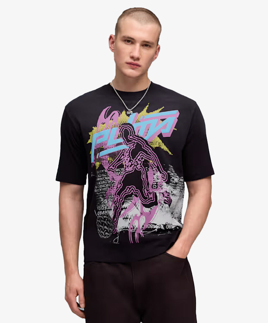 PUMA | PUMATECH - X WASHED BOXY T-Shirt { PUMA BLACK/WHITE