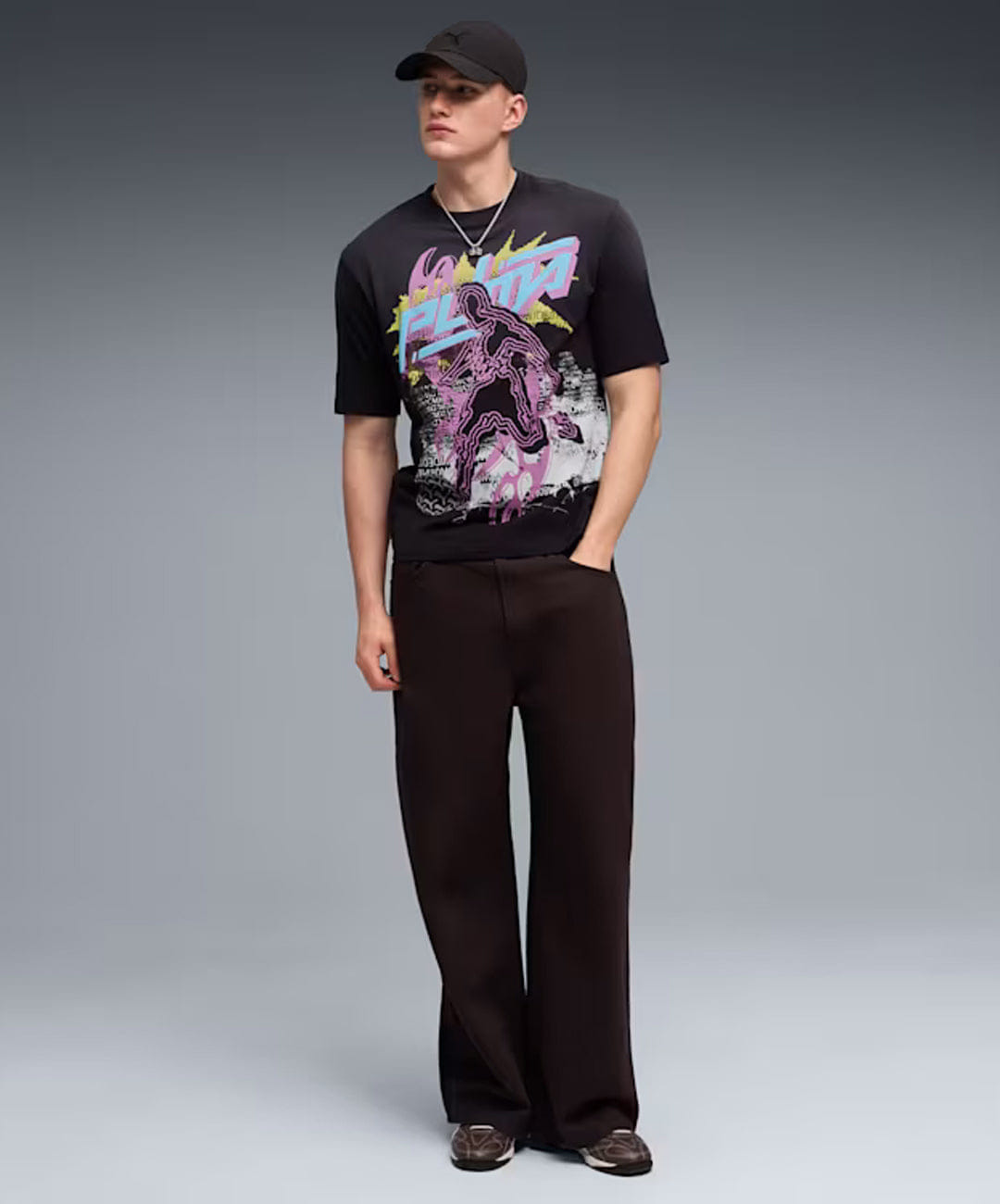 PUMA | PUMATECH - X WASHED BOXY T-Shirt { PUMA BLACK/WHITE