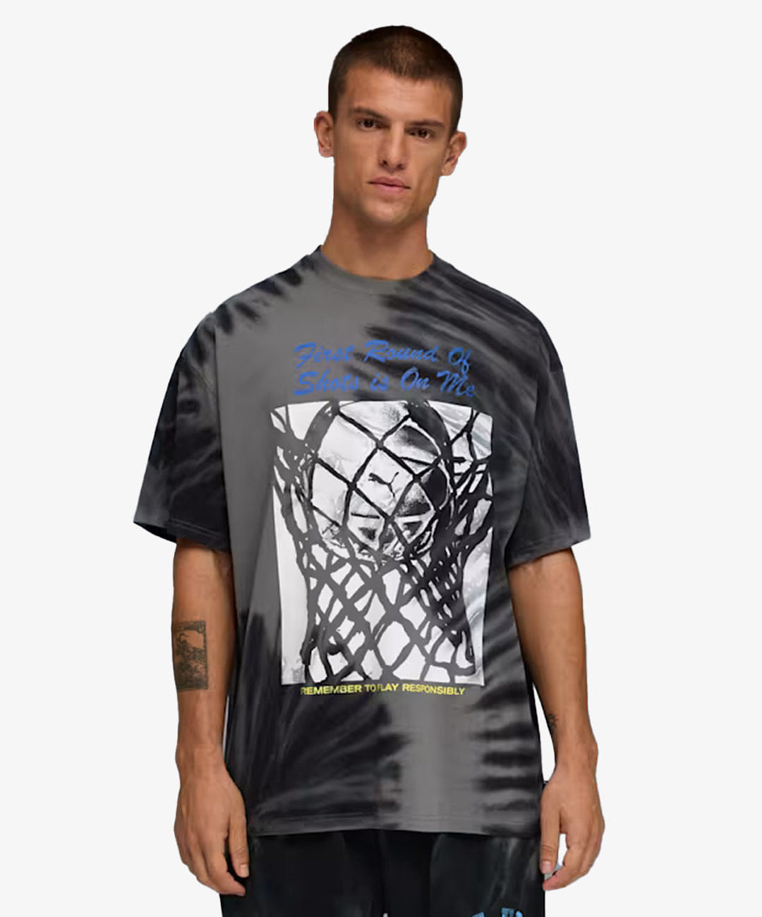 PUMA | WHAT THE FUN OVERSIZED GRAPHIC BASKETBALL T-Shirt II { PUMA BLACK