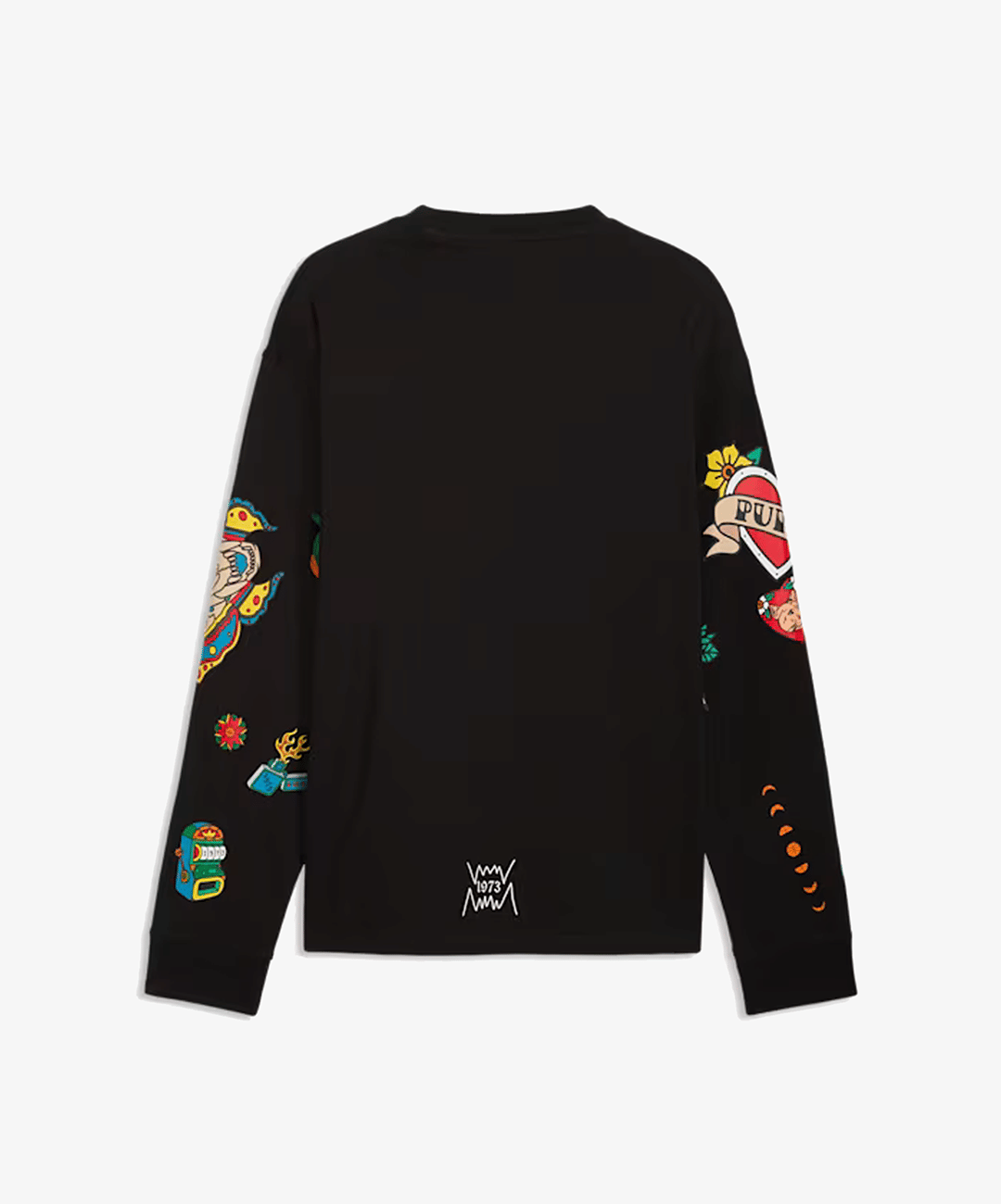 PUMA | SWISH N' INK LONG SLEEVE OVERSIZED BASKETBALL T-Shirt { BLACK
