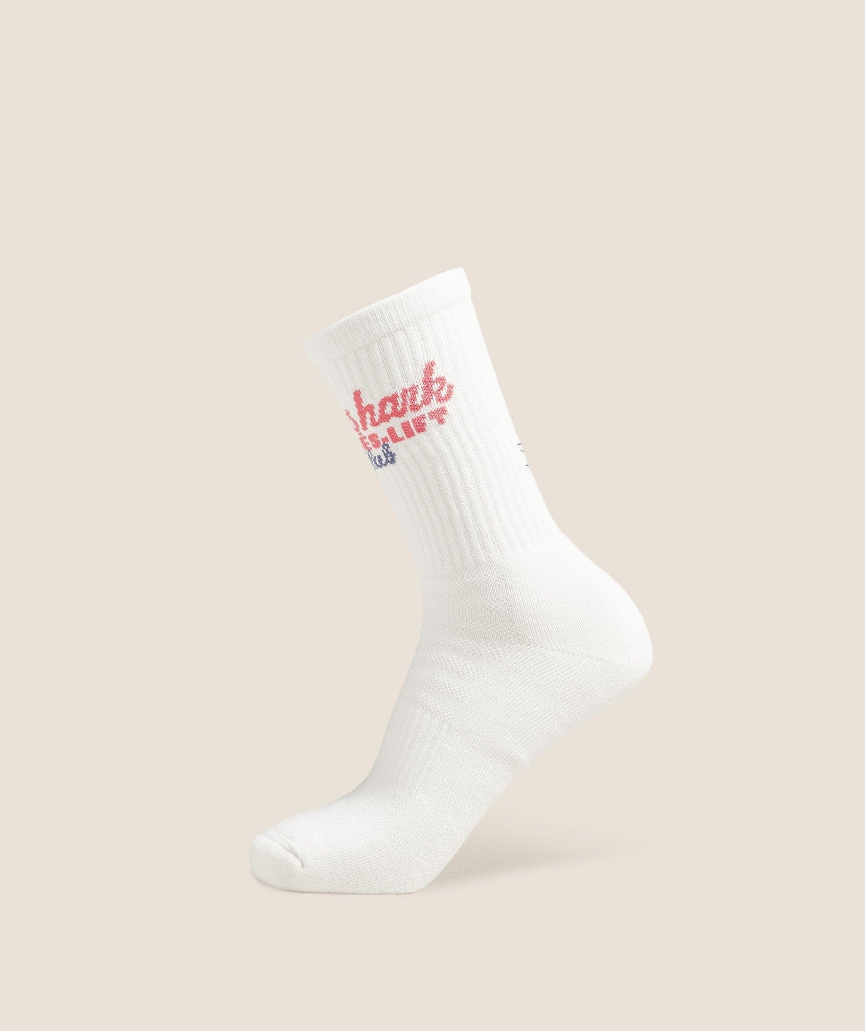 Gymshark Women's Gymshark Apres Lift Graphic Crew Sock Single Soft White