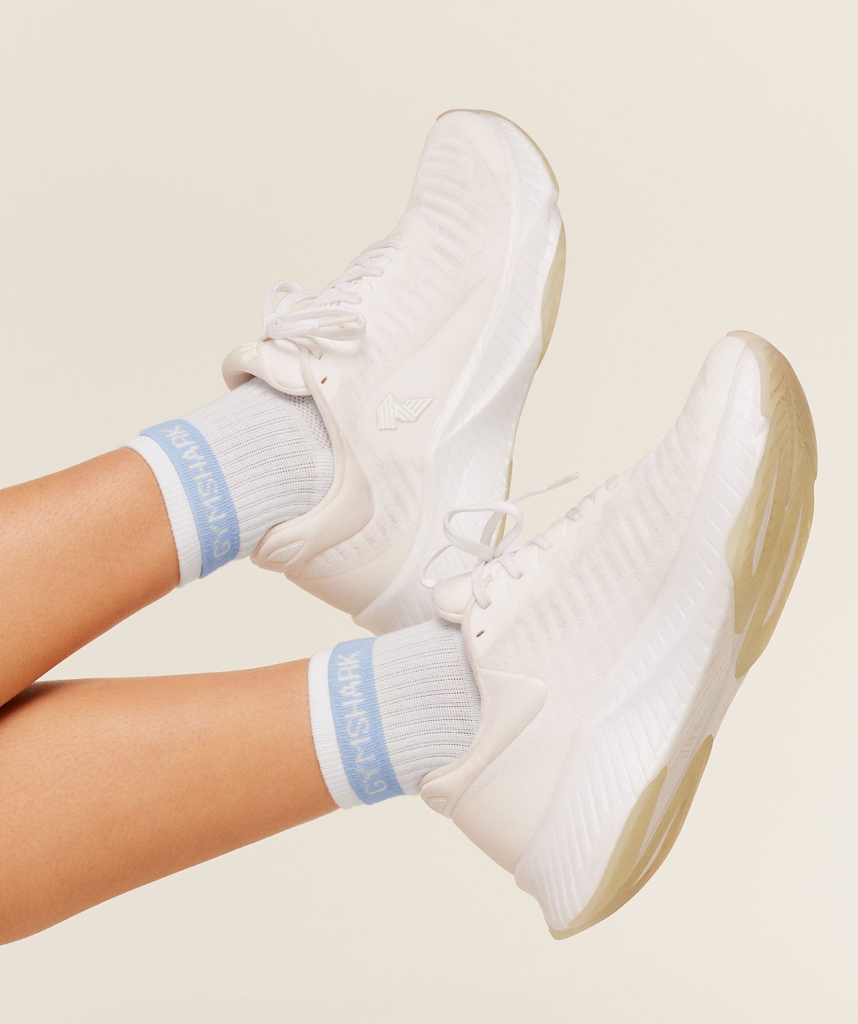 Gymshark Women's Gymshark Double Cuffed Socks Single White