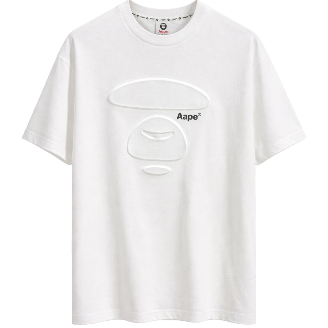 BAPE EMBOSSED FACE T-Shirt WHITE