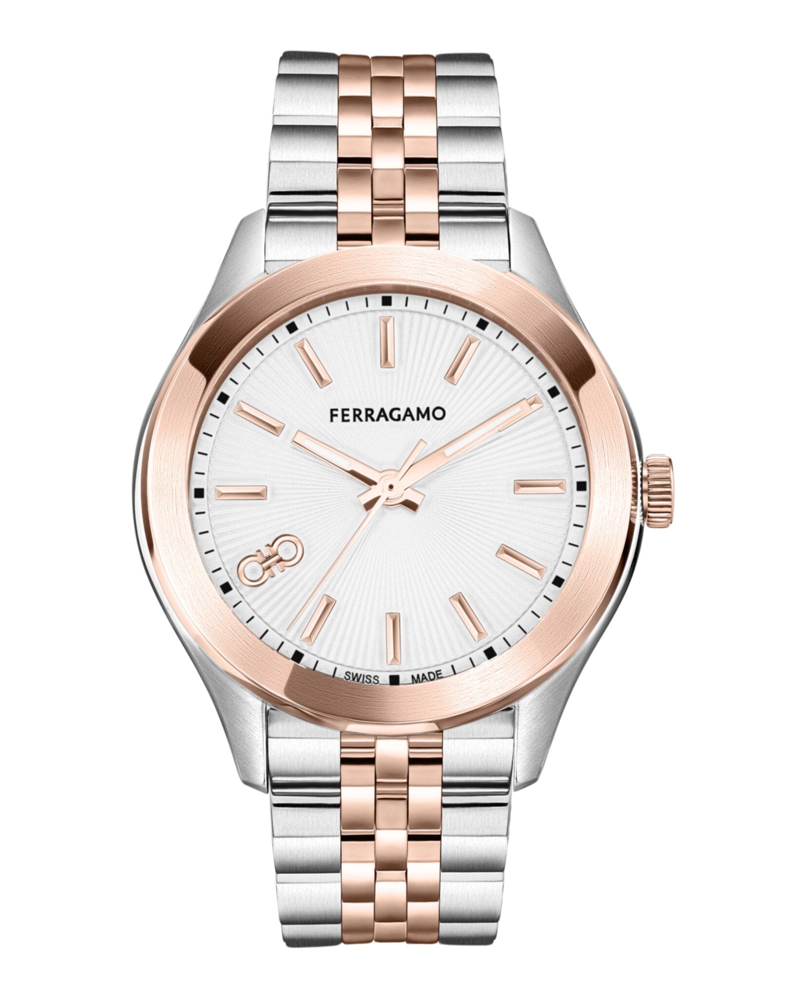 Ferragamo Womens Two Tone 38 mm Bracelet Fashion Watch