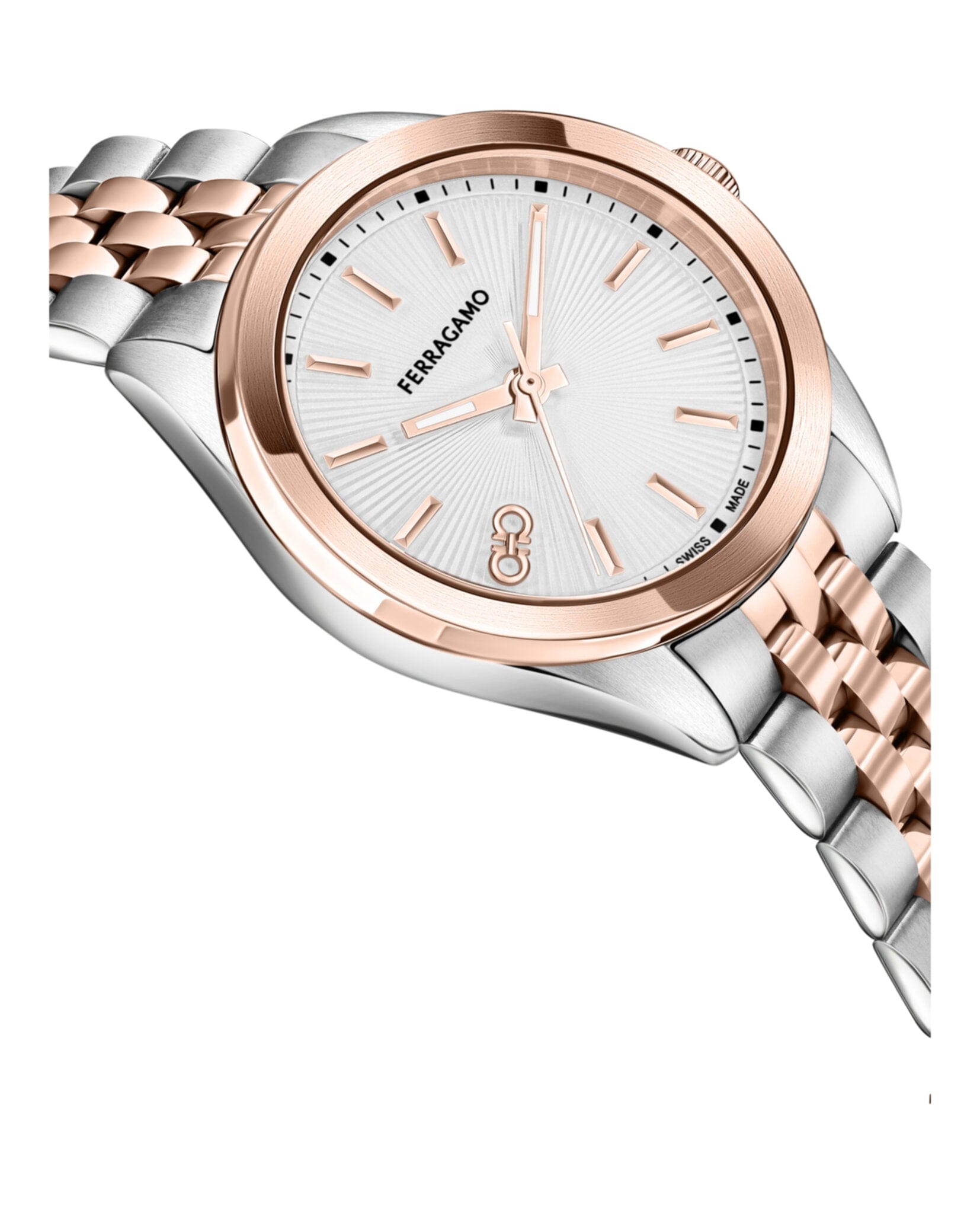 Ferragamo Womens Two Tone 38 mm Bracelet Fashion Watch