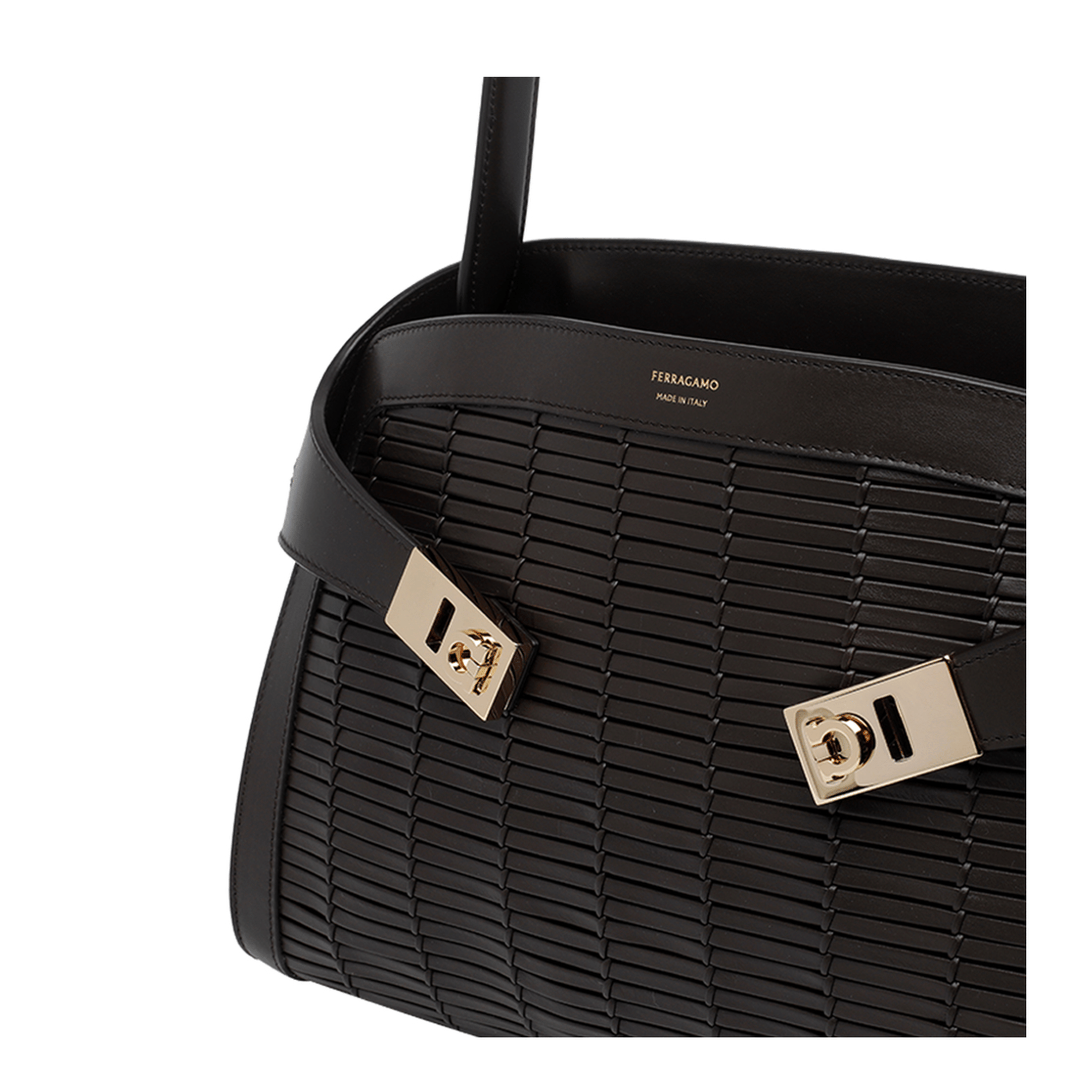 Ferragamo Hug Medium Calfskin Shoulder Bag - Testa di Moro