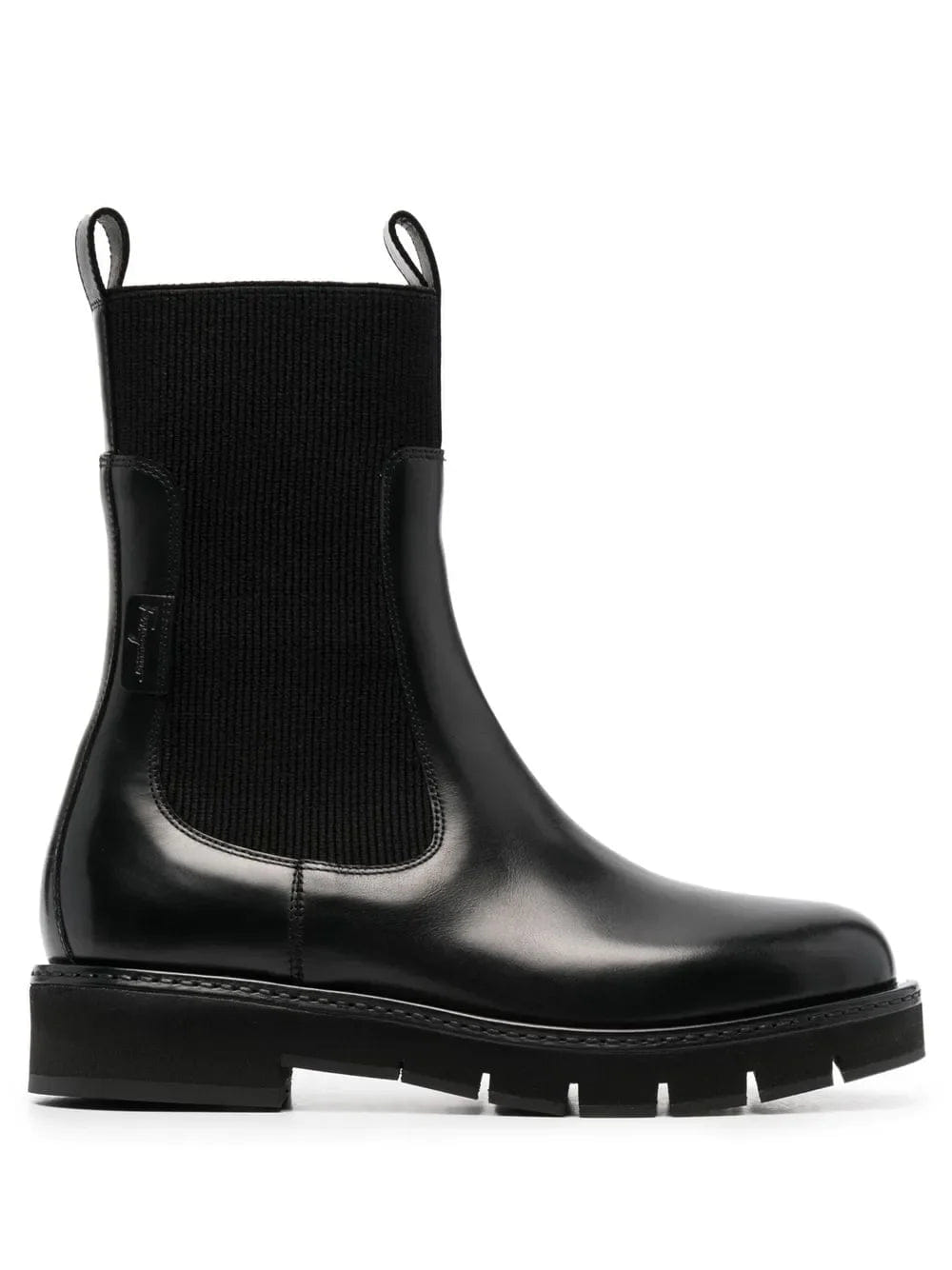 Ferragamo Cleated - Sole Leather Chelsea Boots