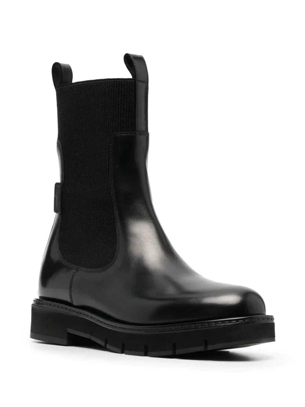 Ferragamo Cleated - Sole Leather Chelsea Boots