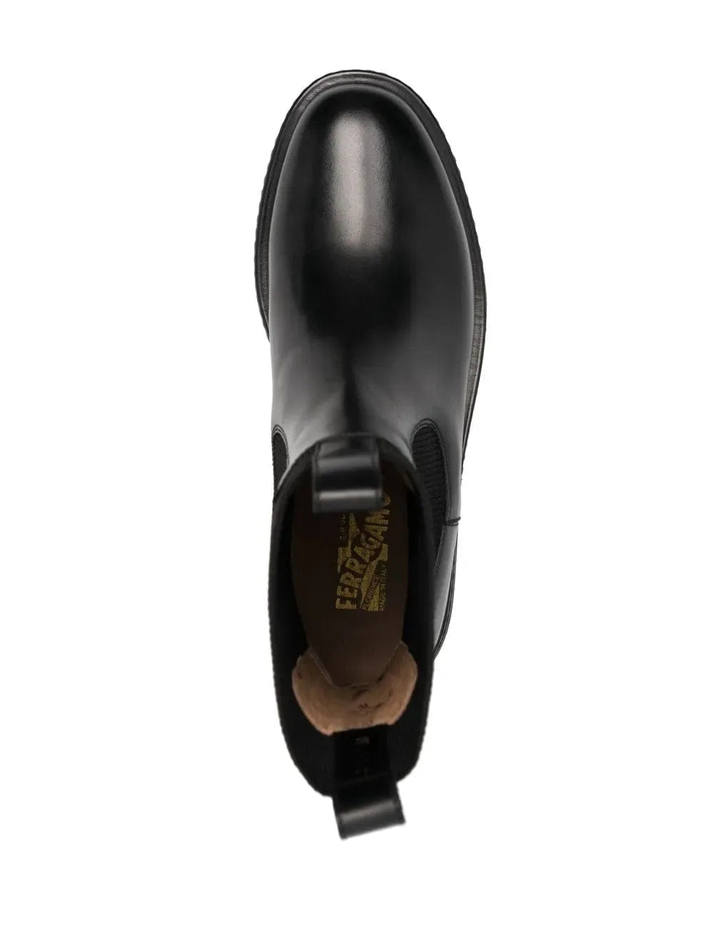 Ferragamo Cleated - Sole Leather Chelsea Boots