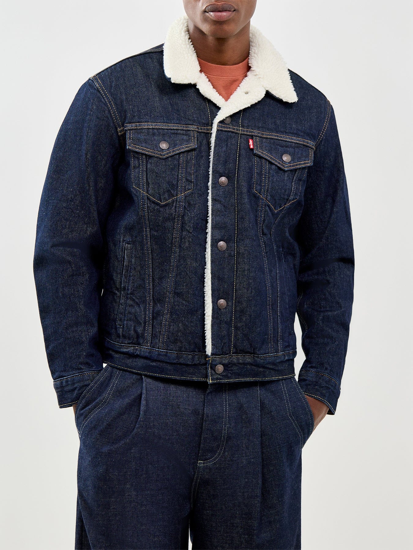 Levi's Type 3 Sherpa Trucker Jacket Navy