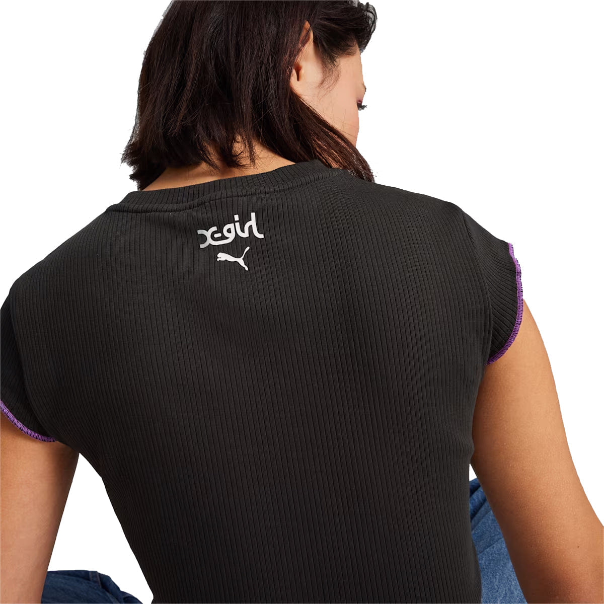 PUMA X - GIRL Ribbed T - shirt Black