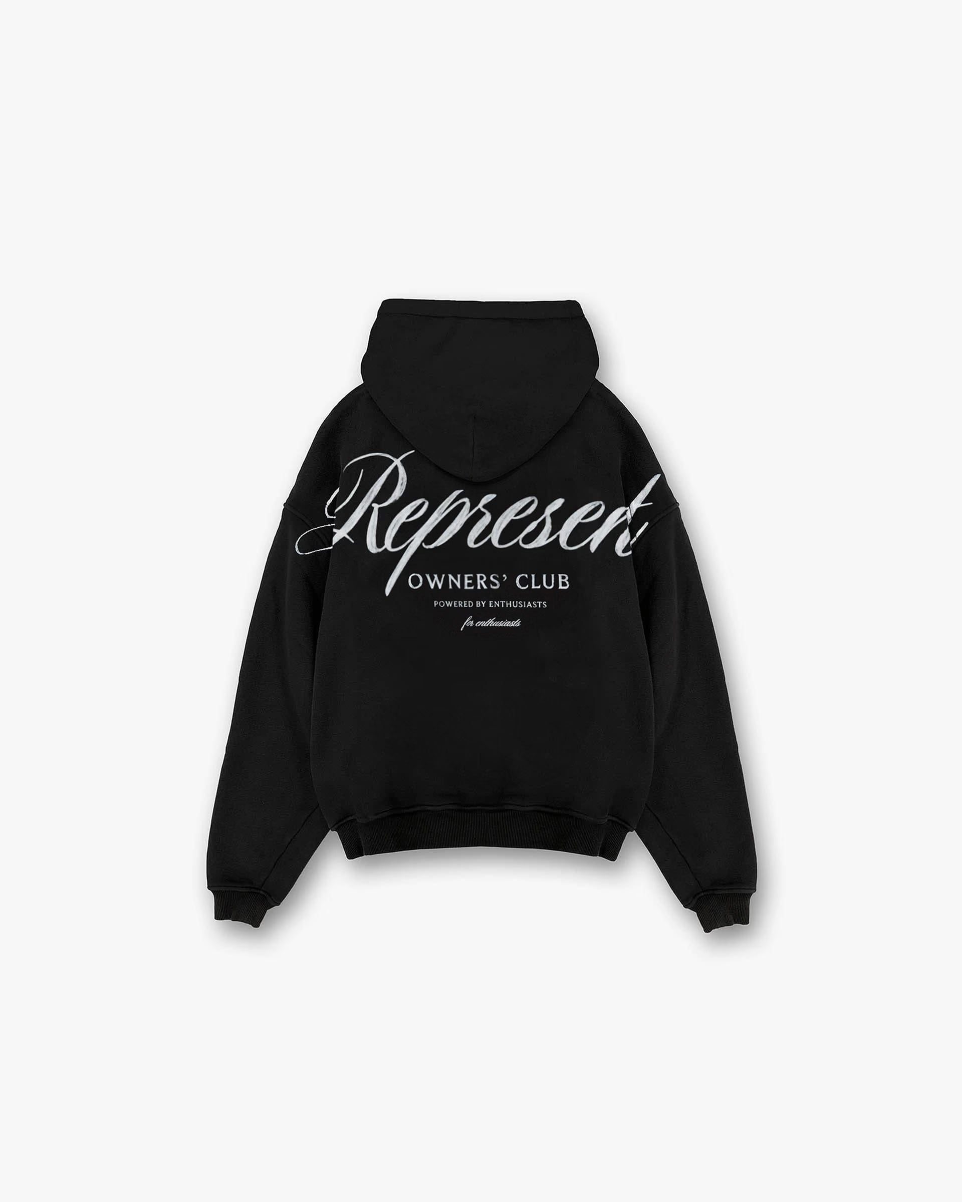 Represent Owners Club Script Hoodie Black