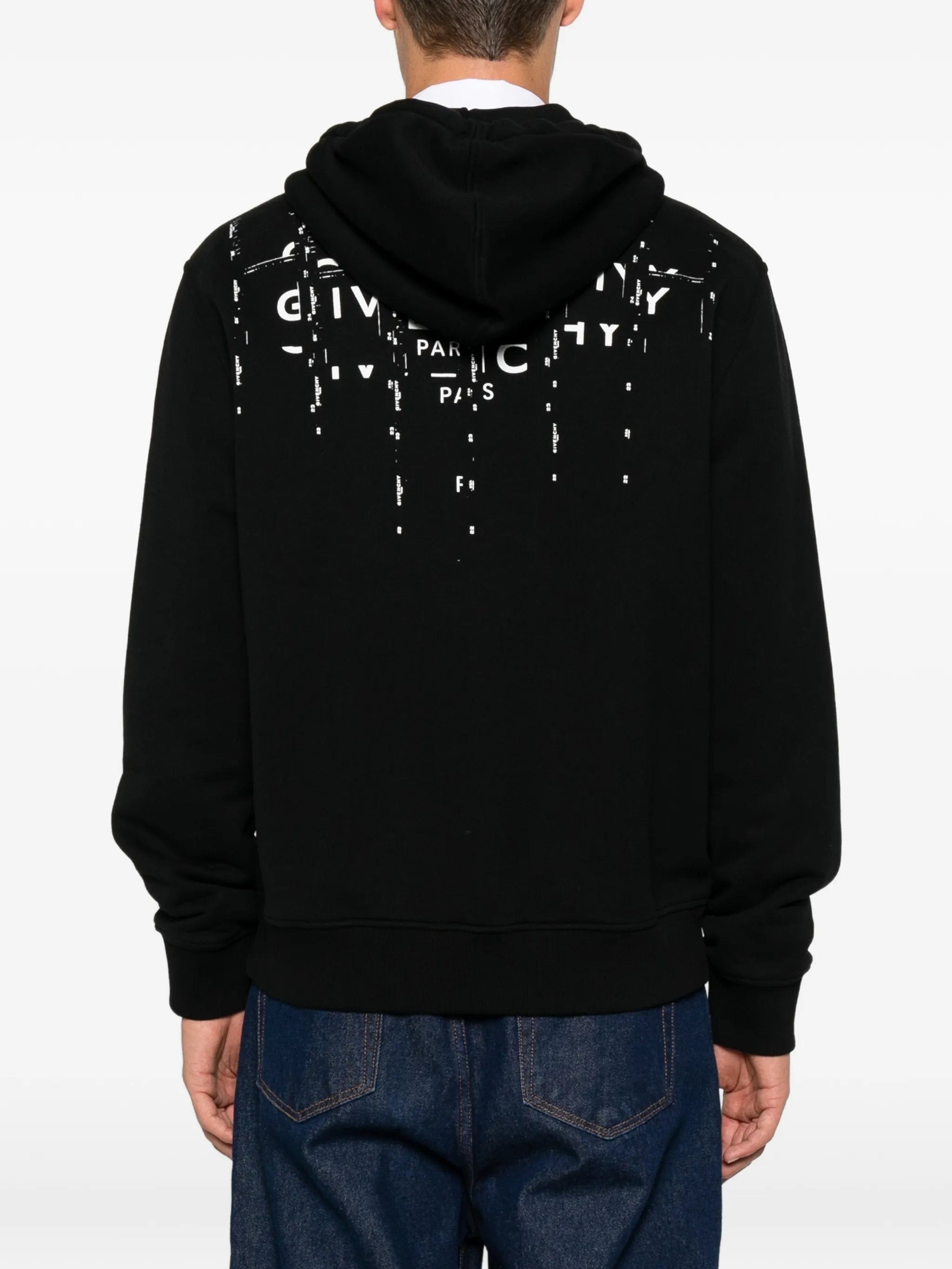Givenchy logo - print zip - up hoodie