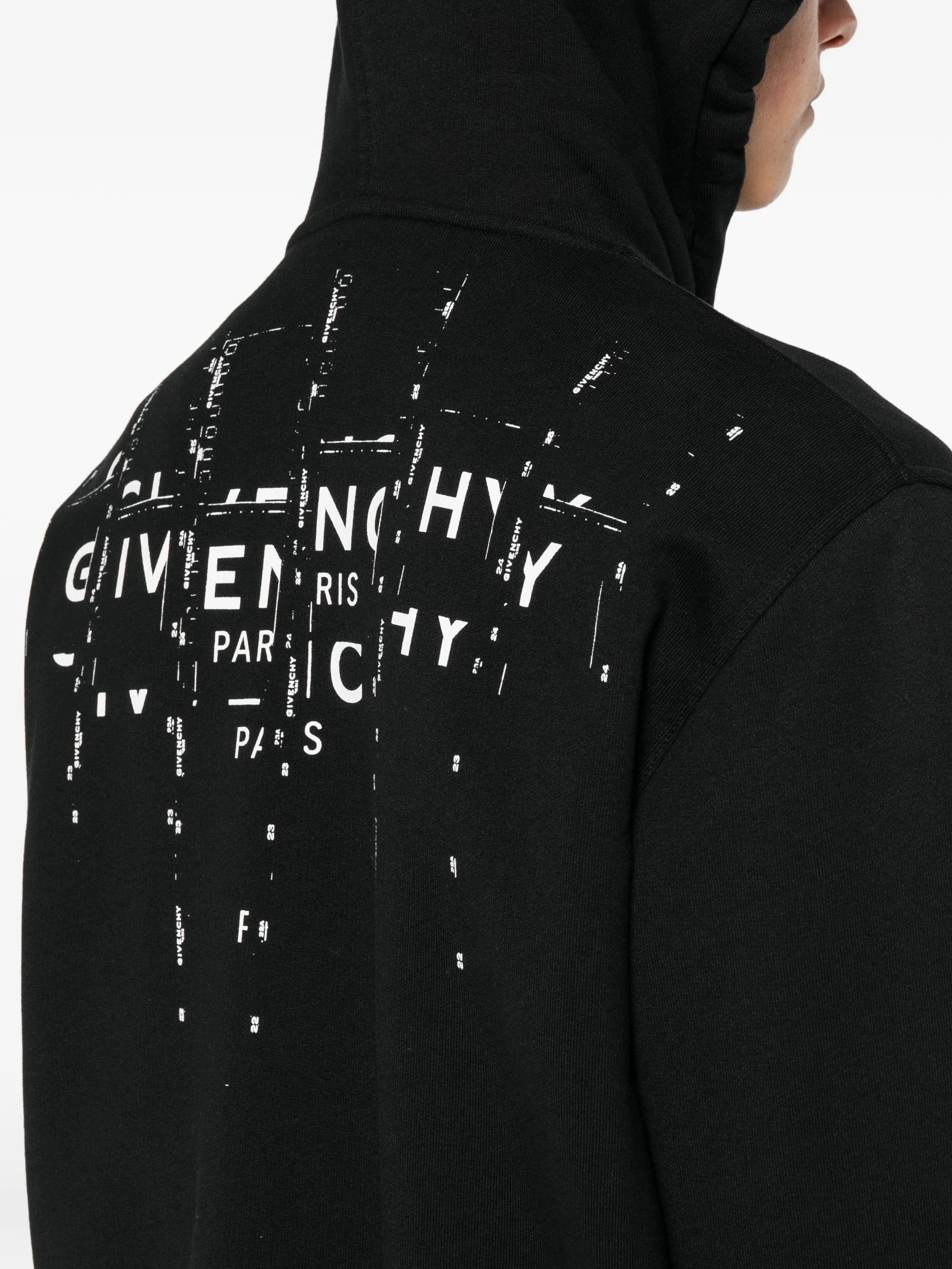 Givenchy logo - print zip - up hoodie
