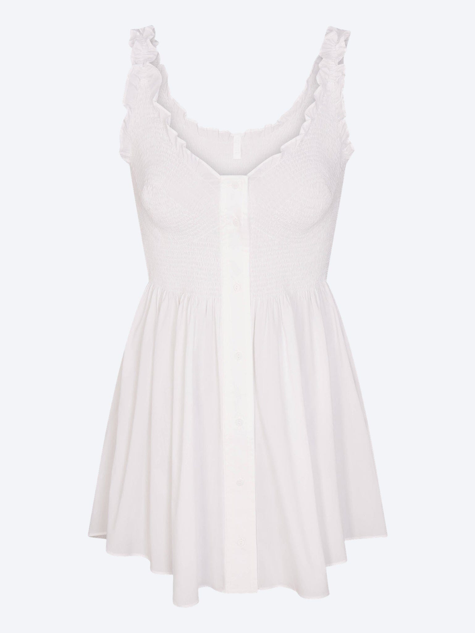 SKIMS Poplin apparel smocked mini dress