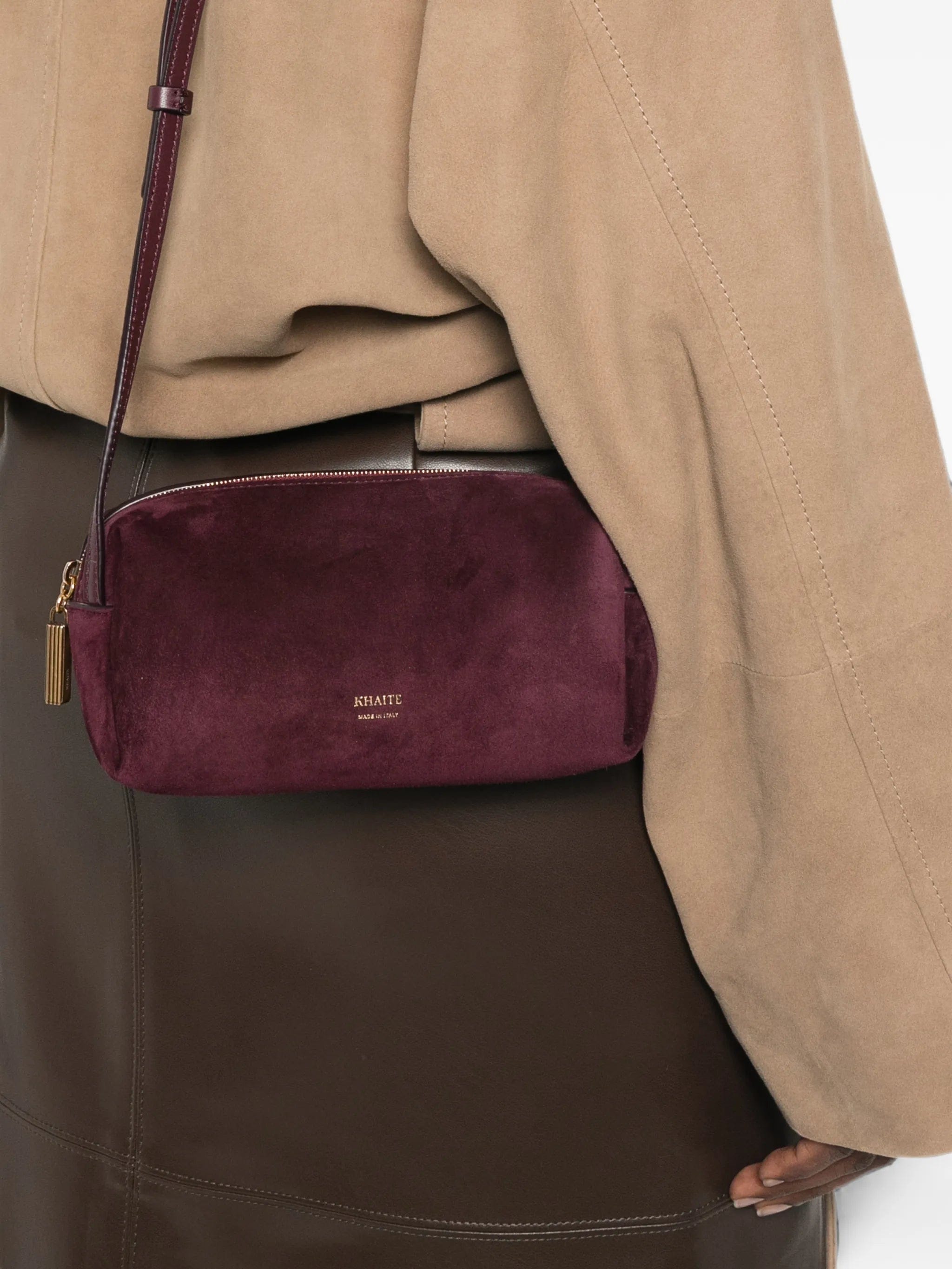 Khaite mini Kye suede crossbody bag
