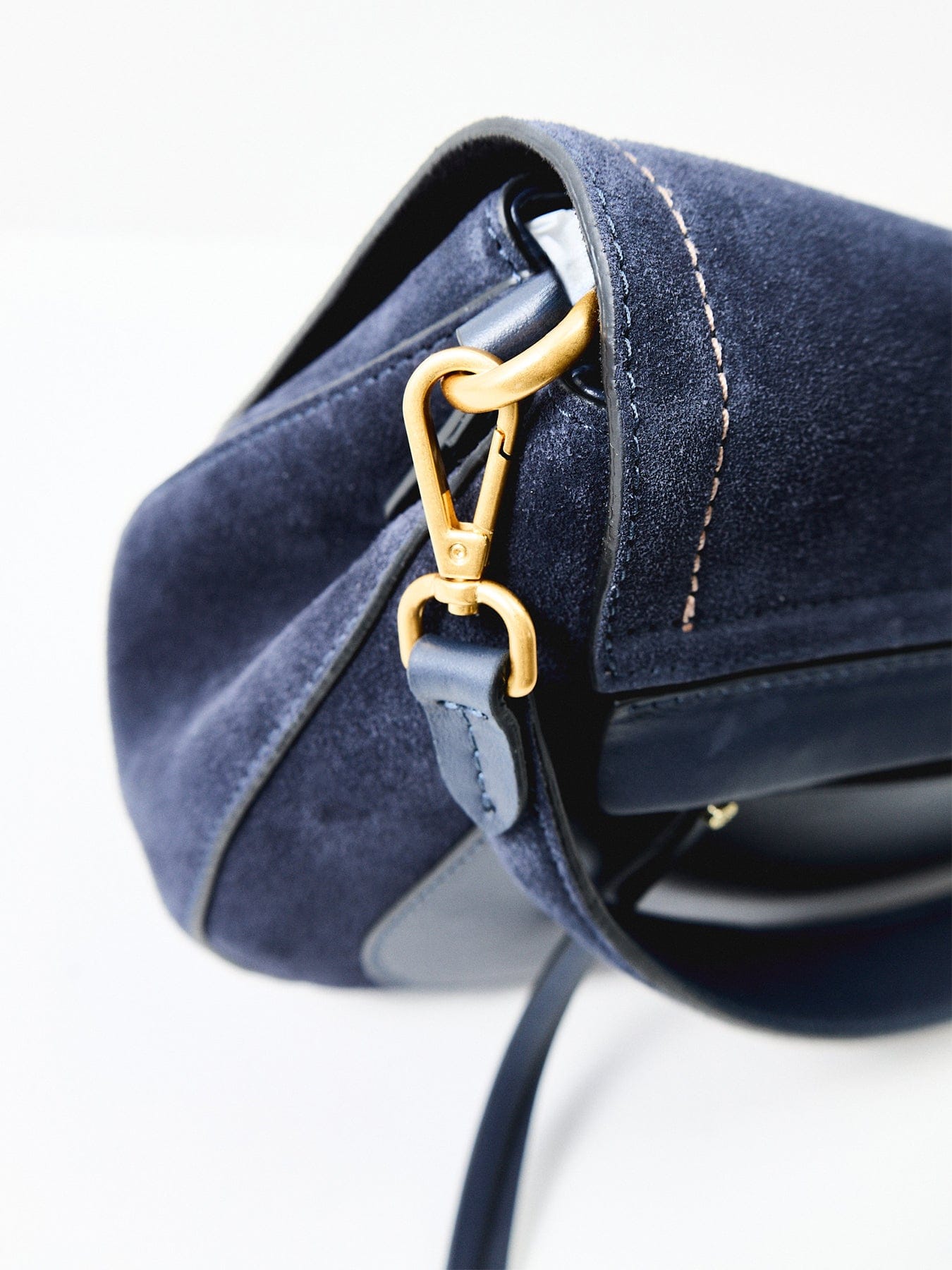 Gianni Chiarini Helena Round Suede Medium Shoulder Bag Navy