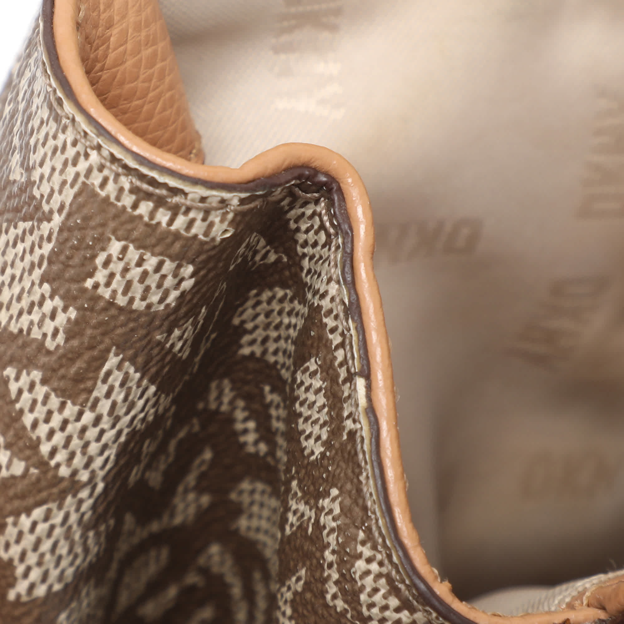 Dkny Beige Coated Canvas And Leather Satchels