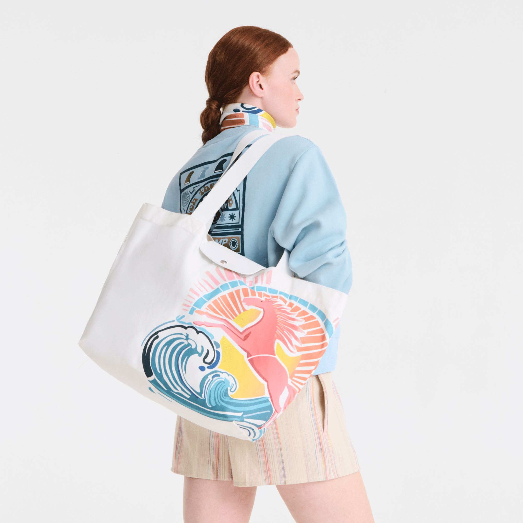 Long Champ Longchamp Le Pliage Collection Tote bag Rainbow