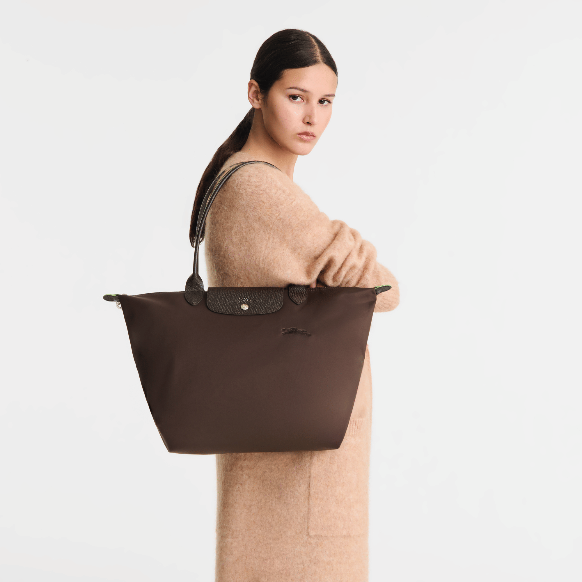 Long Champ Longchamp Le Pliage Green L Tote bag Mocha