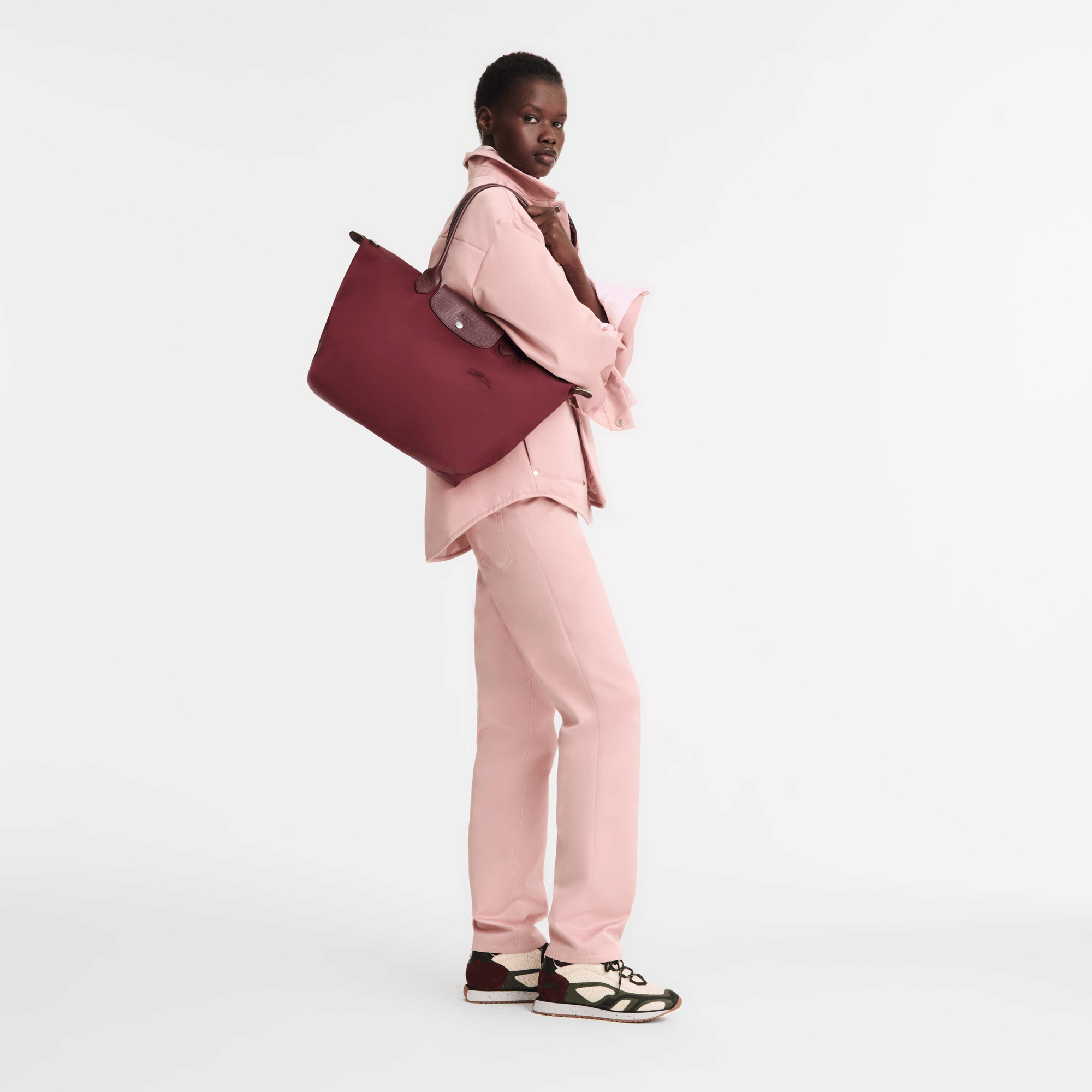 Long Champ Longchamp Le Pliage Green L Tote bag Pomegranate