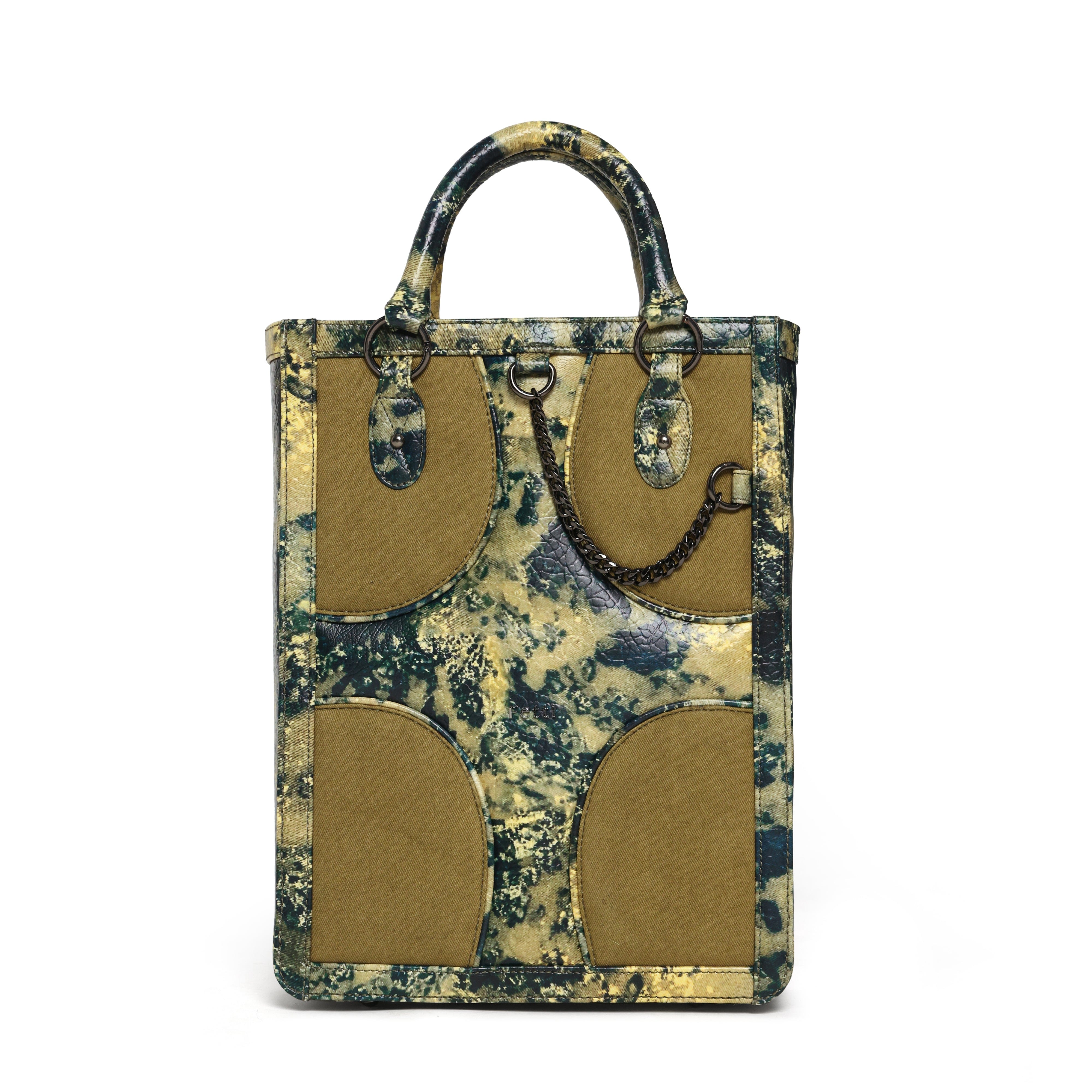 FETTI Muddled Shopper Tote/ Backpack - Oxidized olive