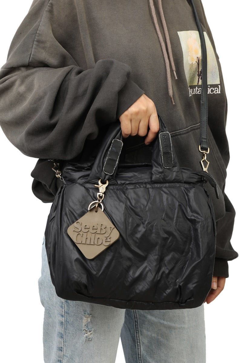 Retag Reselling Luxury Private Limited See By Chole Black Fluffy Tote Bag