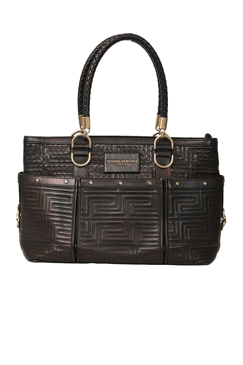 Gianni Versace Patent Leather Tote Bag Rt168 - 10