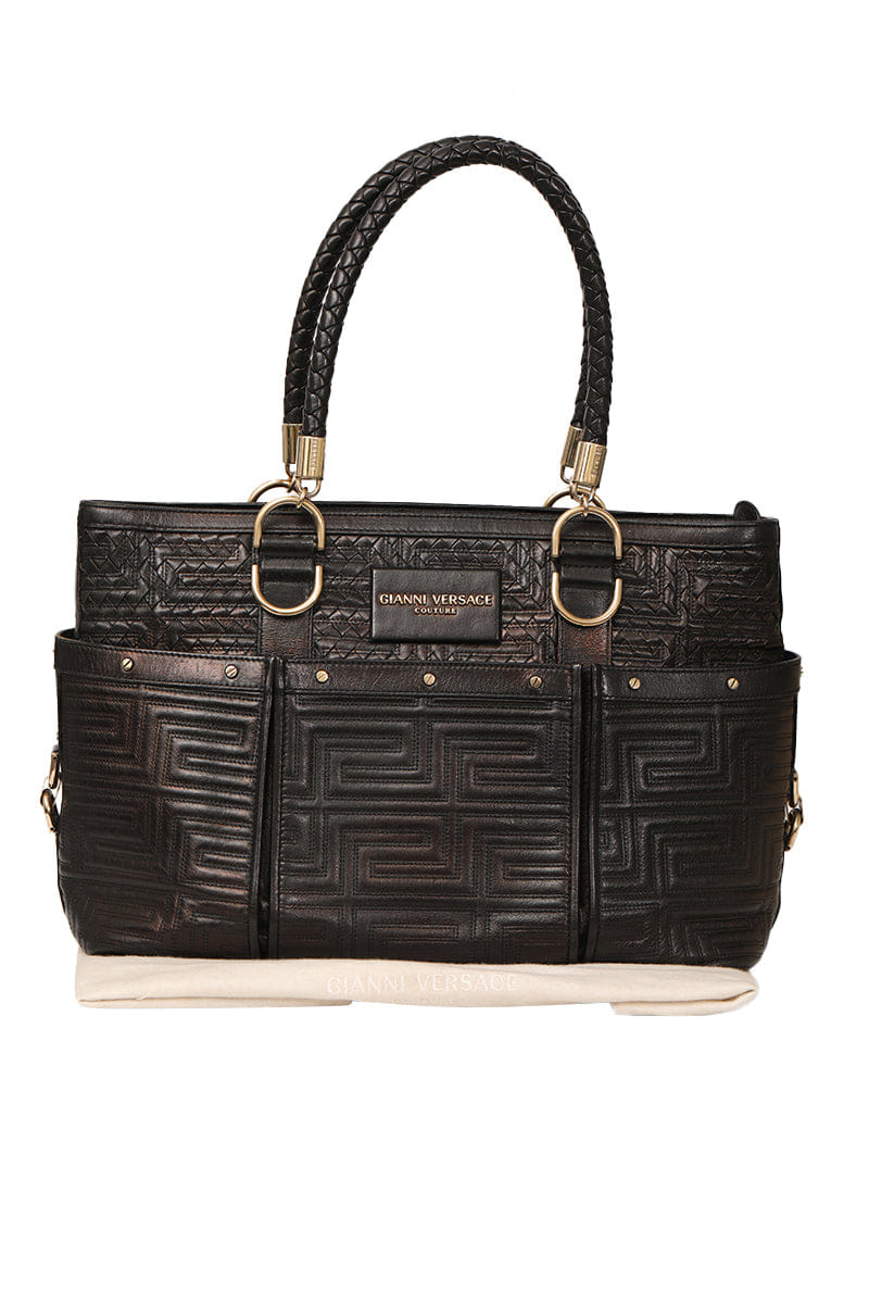 Gianni Versace Patent Leather Tote Bag Rt168 - 10