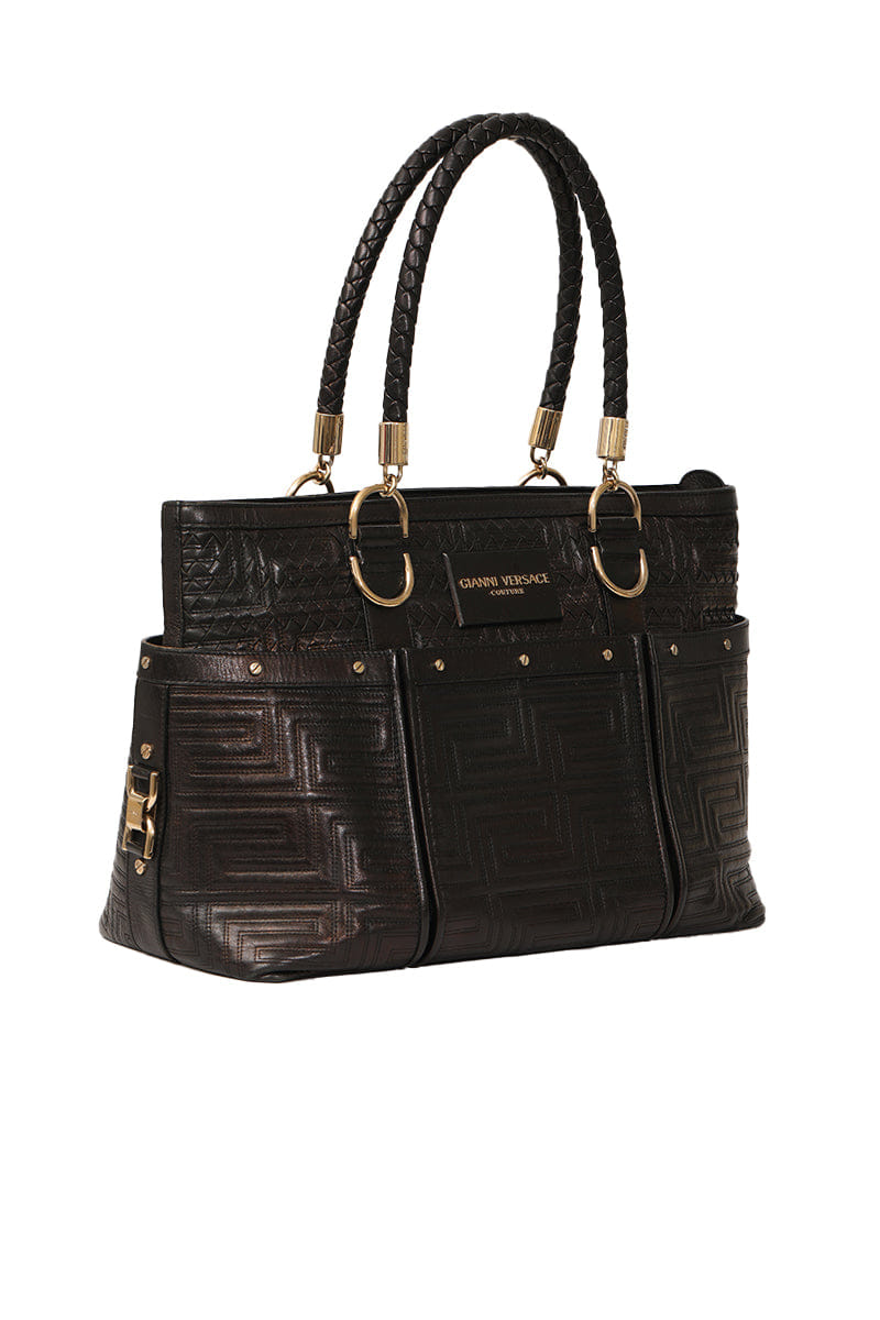 Gianni Versace Patent Leather Tote Bag Rt168 - 10