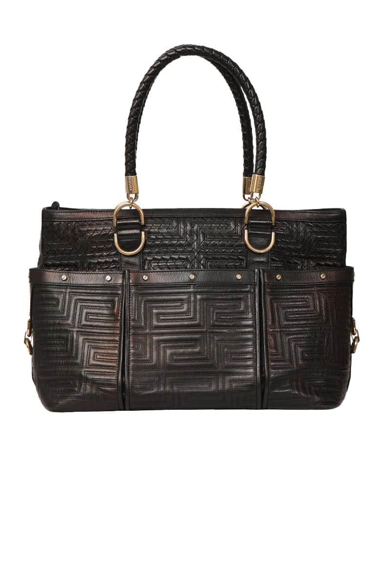 Gianni Versace Patent Leather Tote Bag Rt168 - 10