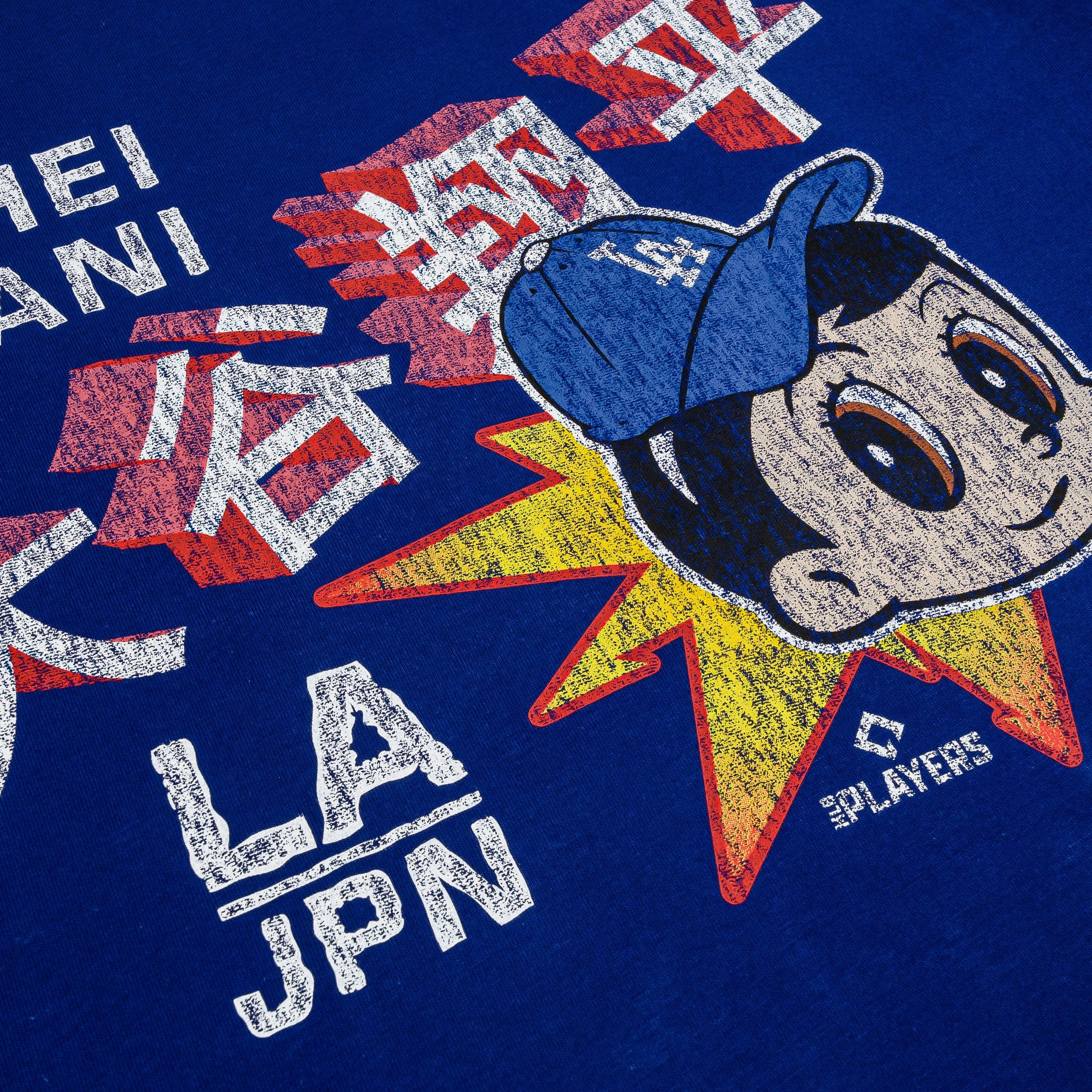 NEW ERA Los Angeles Dodgers Oversized Ohtani Mens Short Sleeve Shirt (Blue/Red)