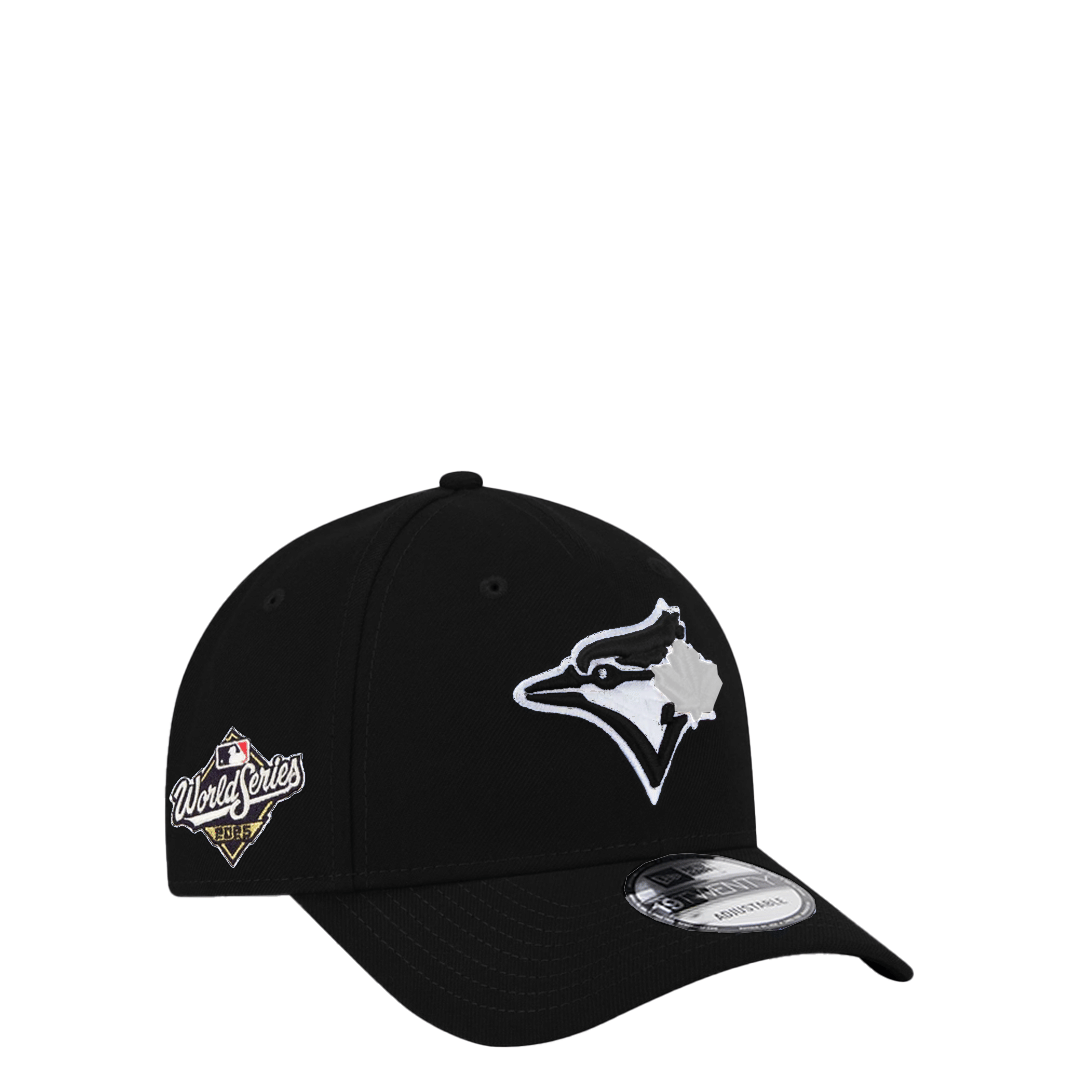NEW ERA TORONTO BLUE JAYS WORLD SERIES SIDEPATCH 19TWENTY ADJUSTABLE BLACK