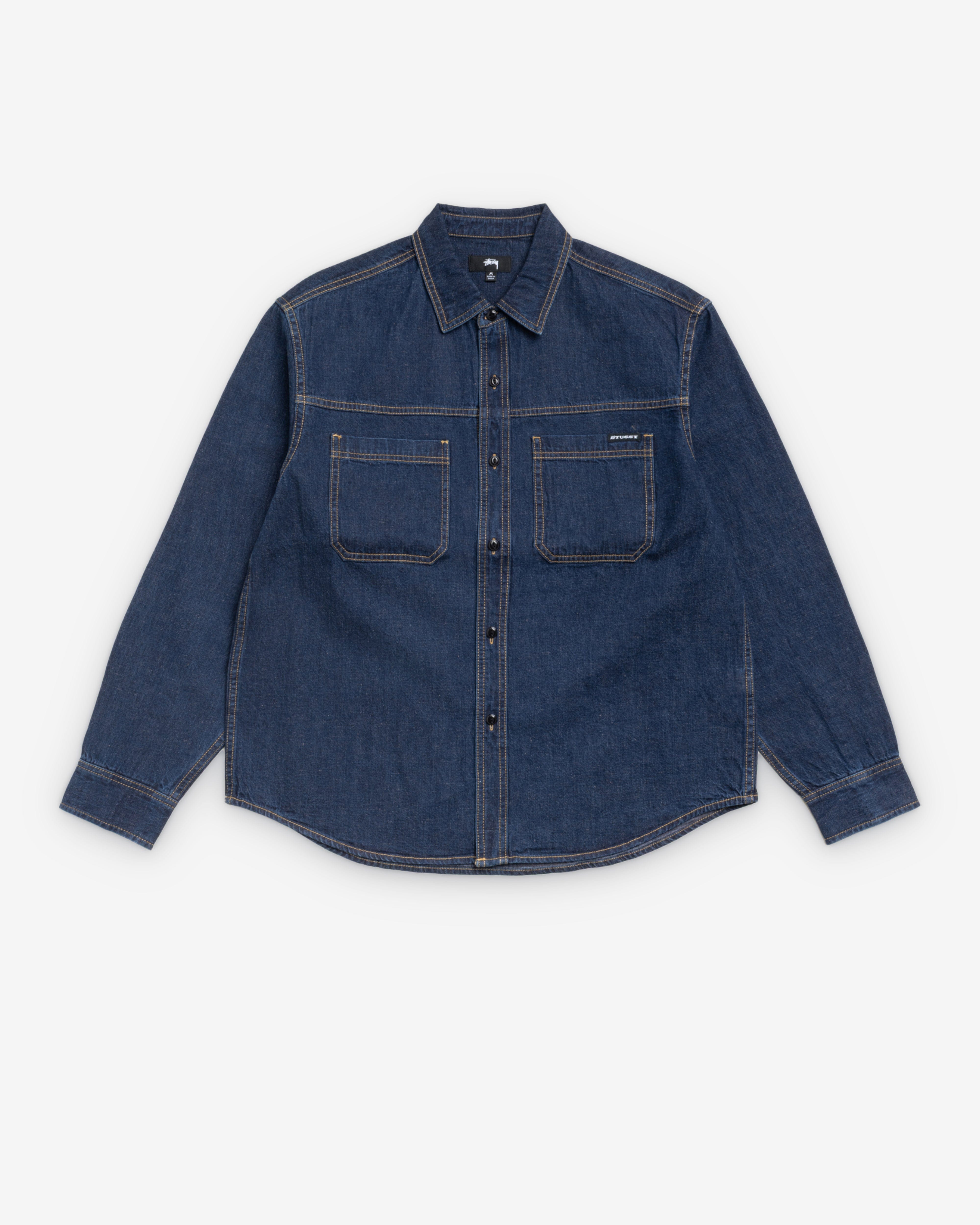 Stussy - Men's Work Denim Shirt - (Dark Wash)