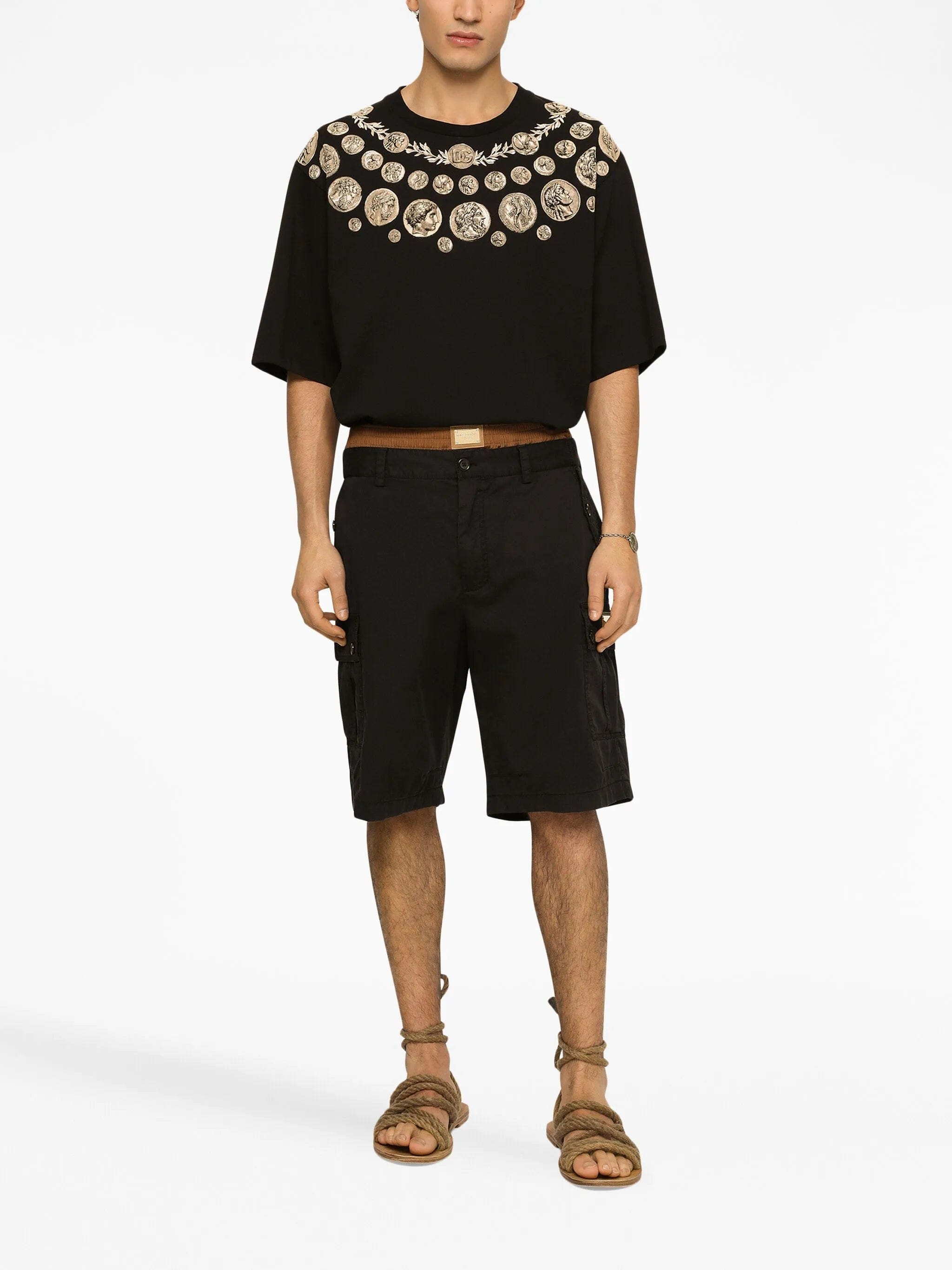 Dolce & Gabbana logo - plaque cargo shorts