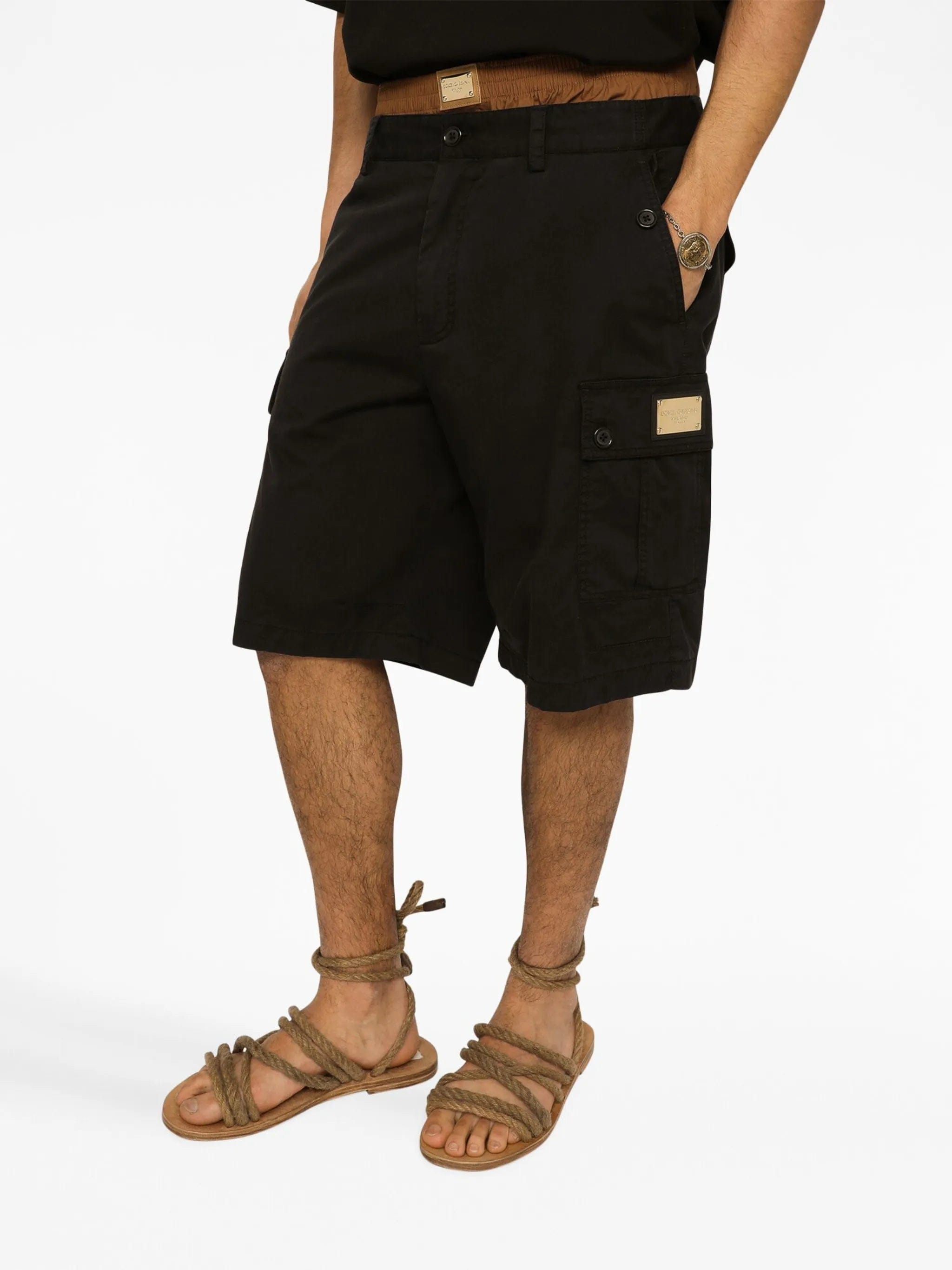 Dolce & Gabbana logo - plaque cargo shorts