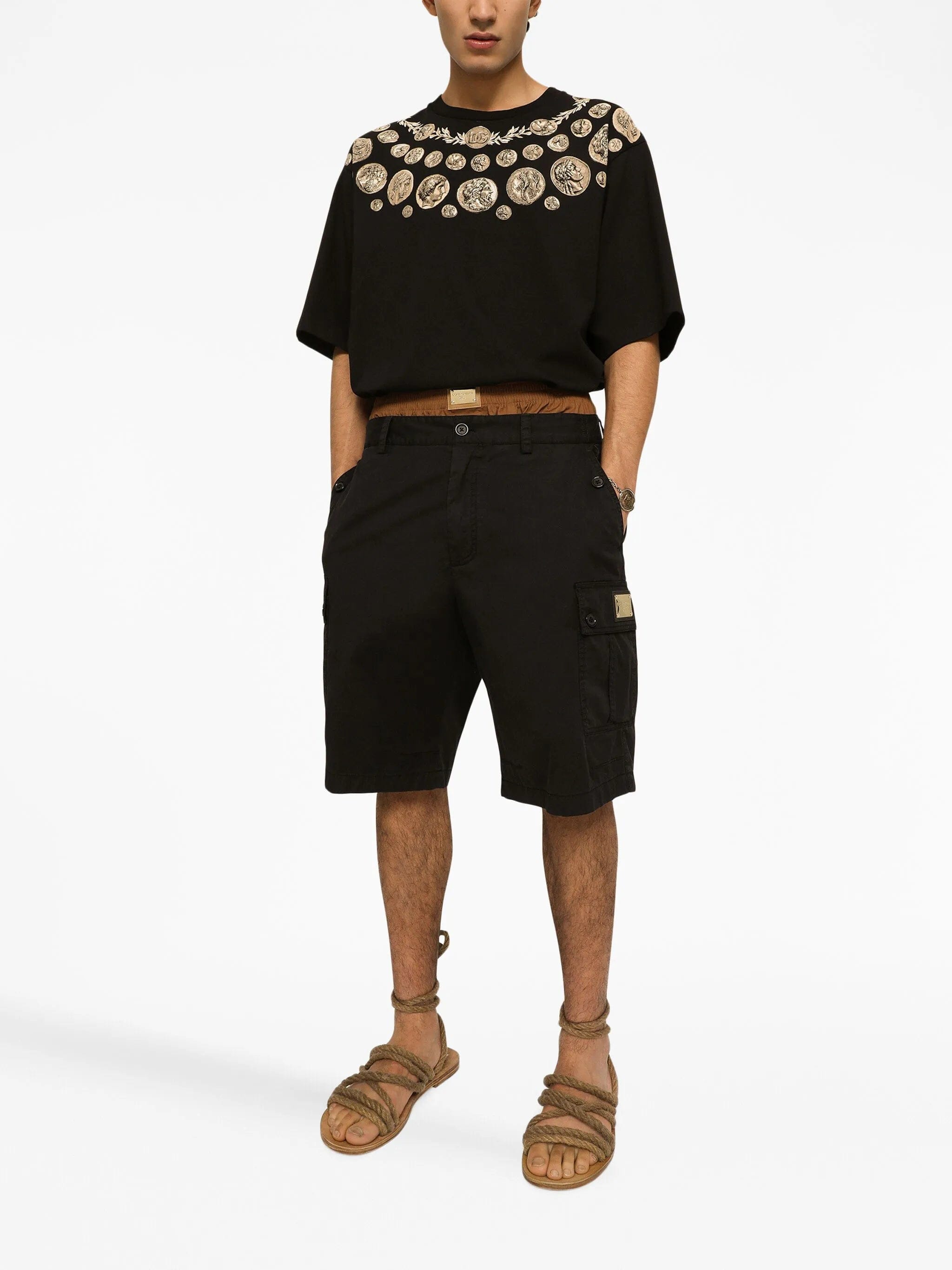 Dolce & Gabbana logo - plaque cargo shorts