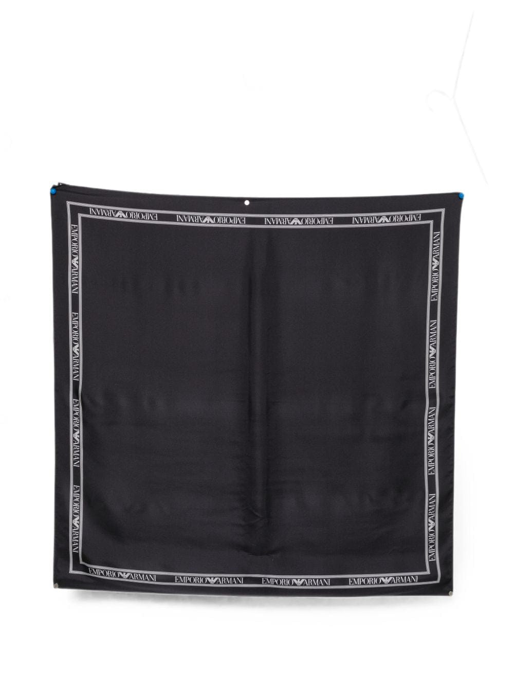 Emporio Armani Logo - Print Silk Scarf — Black