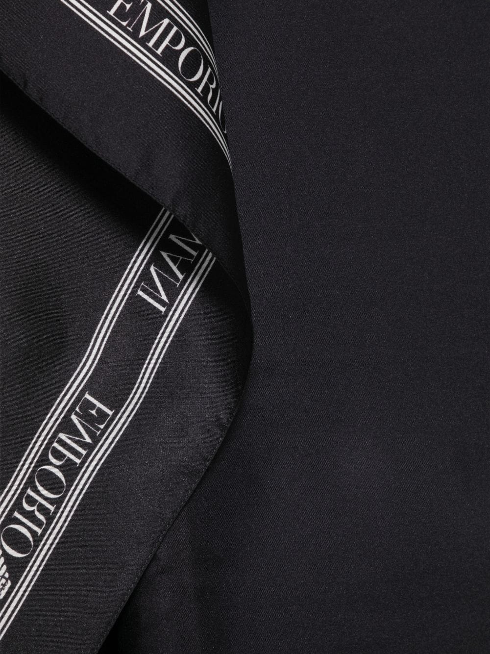 Emporio Armani Logo - Print Silk Scarf — Black
