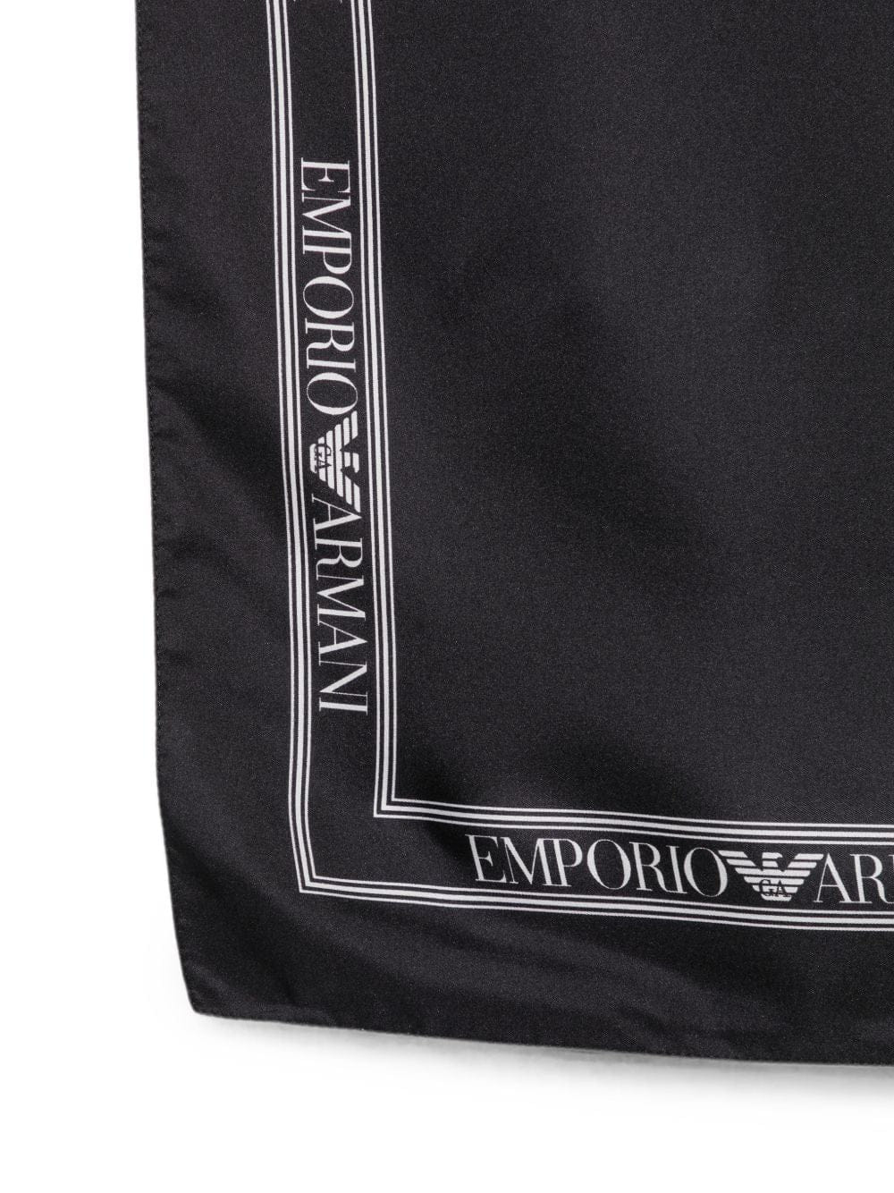 Emporio Armani Logo - Print Silk Scarf — Black